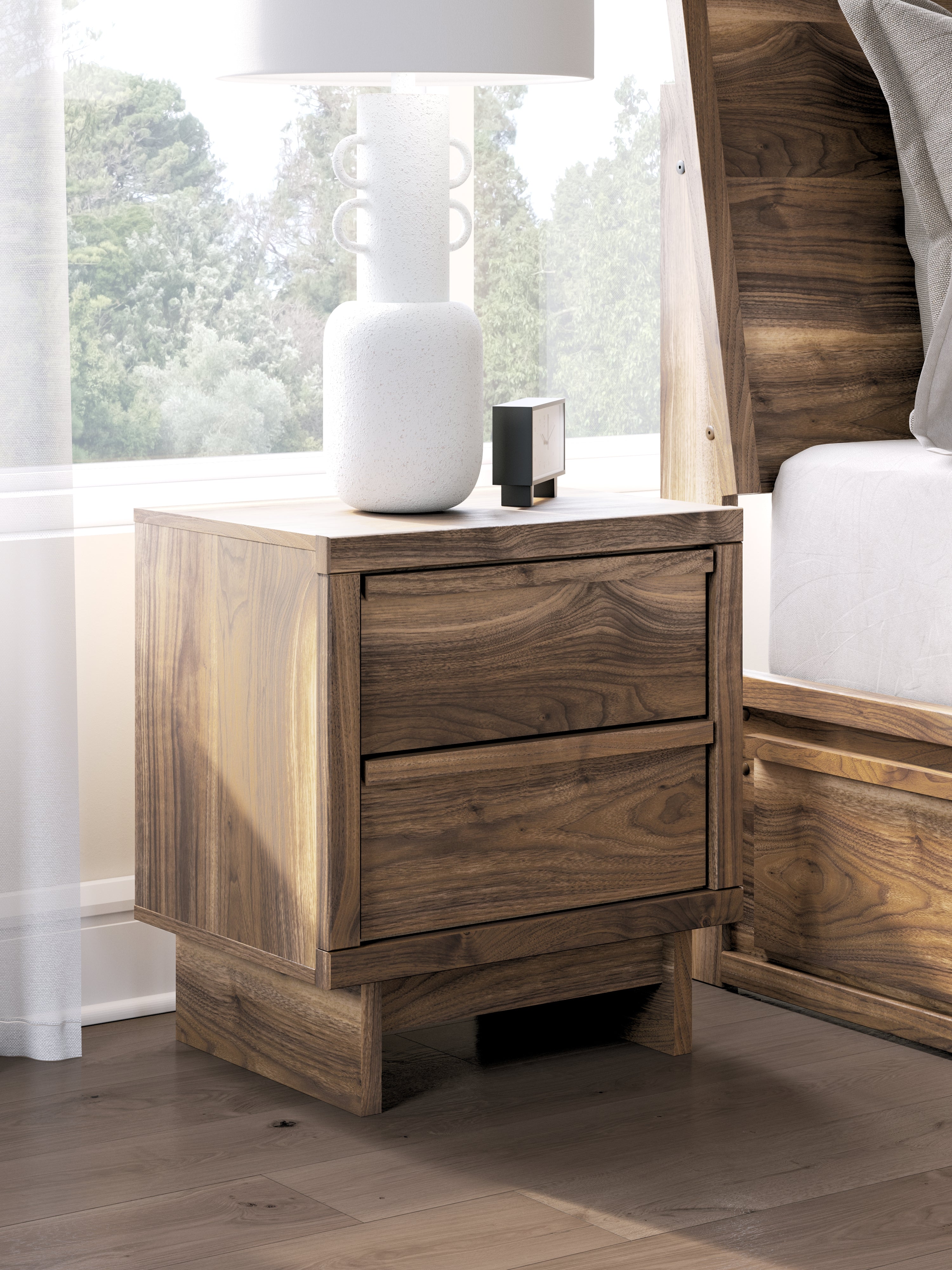 Leasing Furniture - Ashley Furniture - Chirason Bedroom - Two Drawer Night Stand / Brown - PCB3367-92