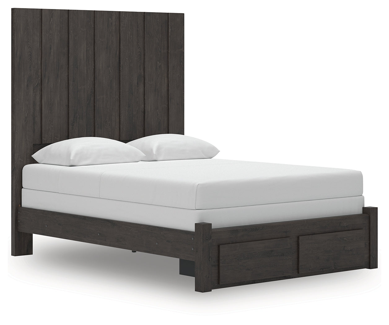 Leasing Furniture - Ashley Furniture - Fraluna Bedroom - Queen Panel Storage Bed / Charcoal - PCB3370B4