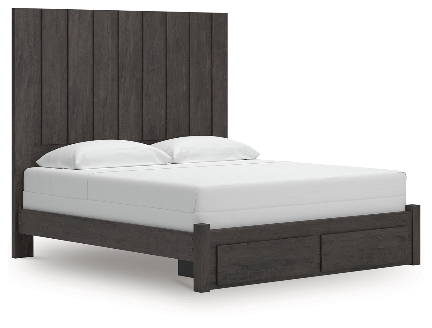 Leasing Furniture - Ashley Furniture - Fraluna Bedroom - King Panel Storage Bed / Charcoal - PCB3370B9