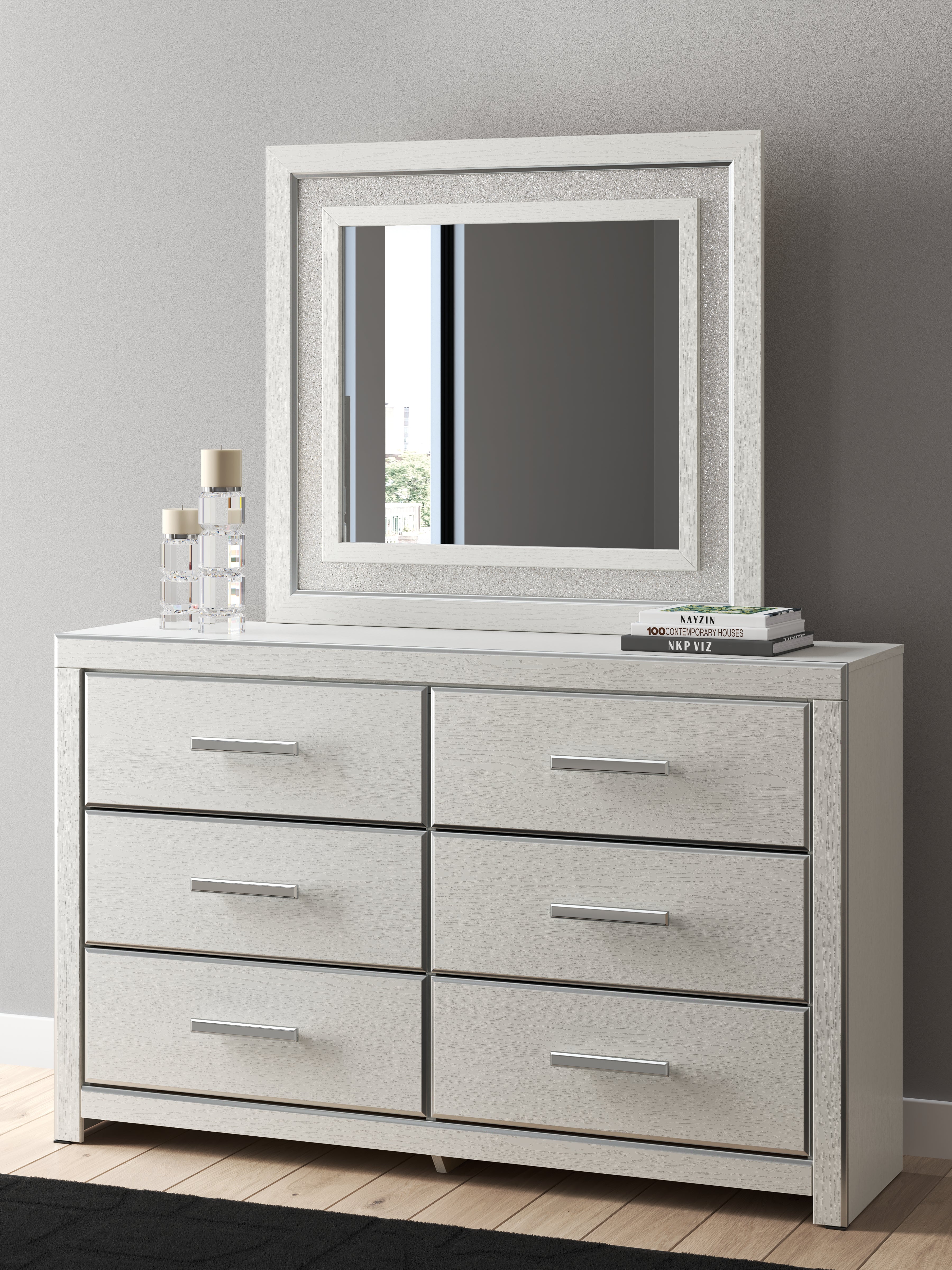 Leasing Furniture - Ashley Furniture - Zuraleus Bedroom - Dresser and Mirror / White - PCB3381B1