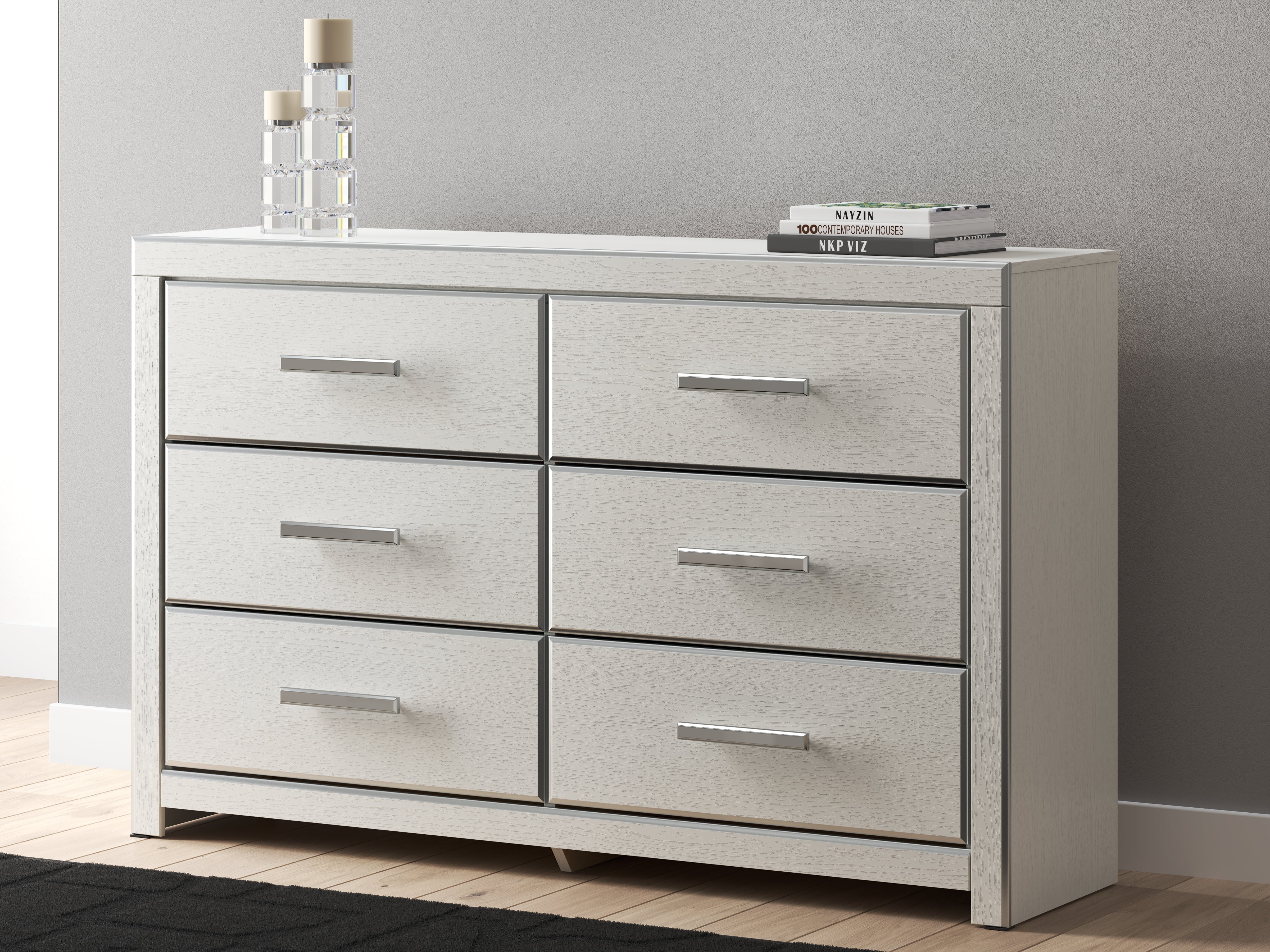 Leasing Furniture - Ashley Furniture - Zuraleus Bedroom - Six Drawer Dresser / White - PCB3381-31