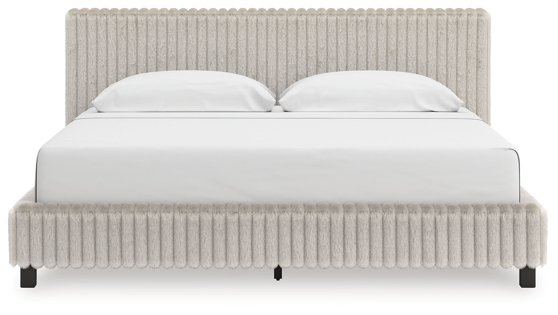 Leasing Furniture - Ashley Furniture - Zuraleus Bedroom - California King Upholstered Bed / White - PCB3381B14