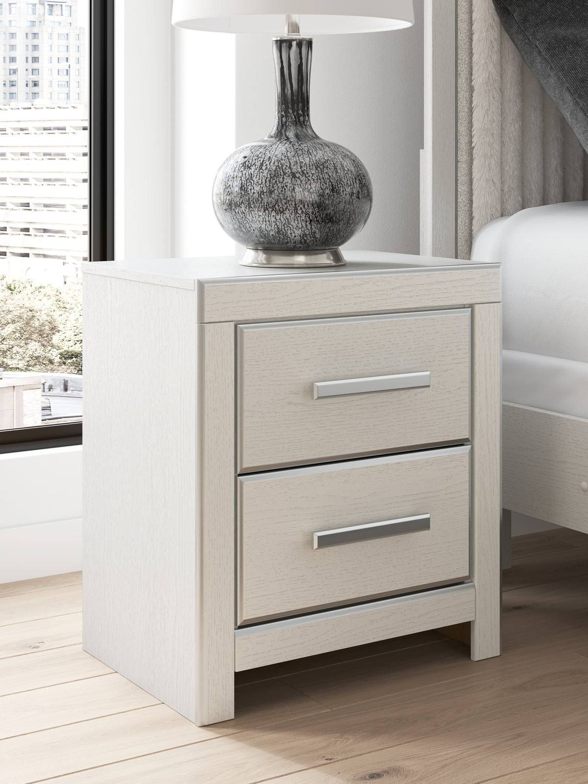 Leasing Furniture - Ashley Furniture - Zuraleus Bedroom - King Upholstered Bed / White - PCB3381B13