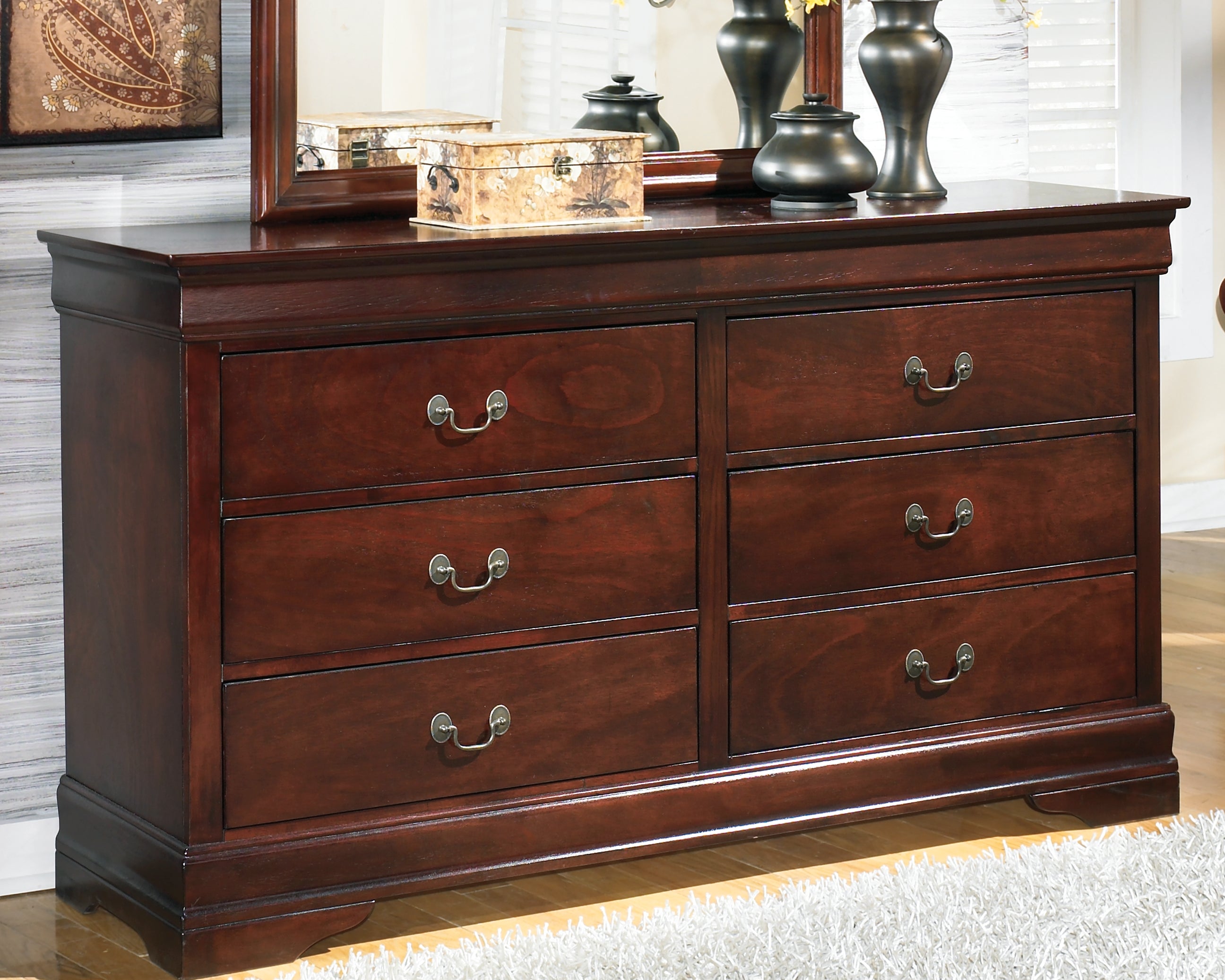 Leasing Furniture - Ashley Furniture - Alisdair Bedroom - Dresser / Reddish Brown - B376-31