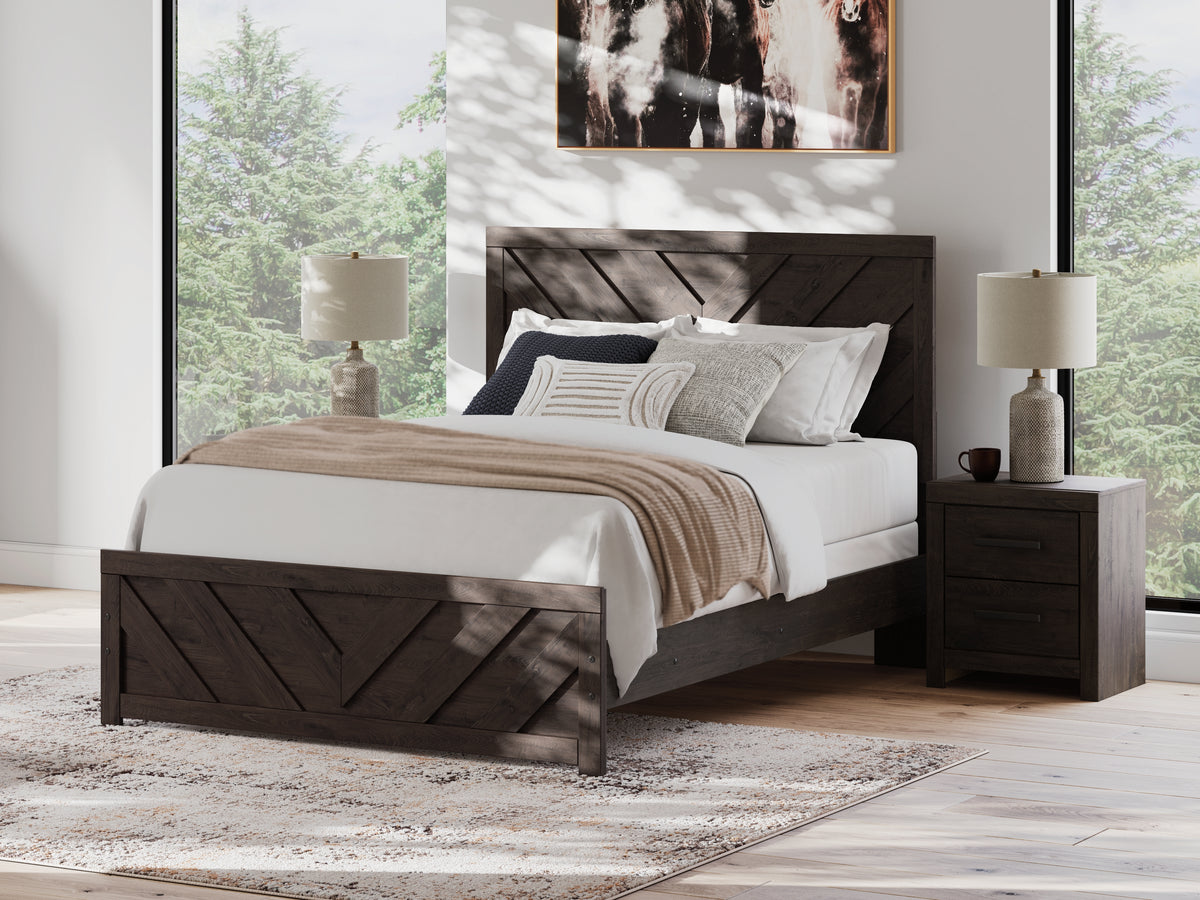 Leasing Furniture - Ashley Furniture - Prendonea Bedroom - Dresser and Mirror / Charcoal - B3789B1