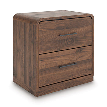 Leasing Furniture - Ashley Furniture - Fortlorn Bedroom - Two Drawer Night Stand / Walnut Brown - PCB386-92