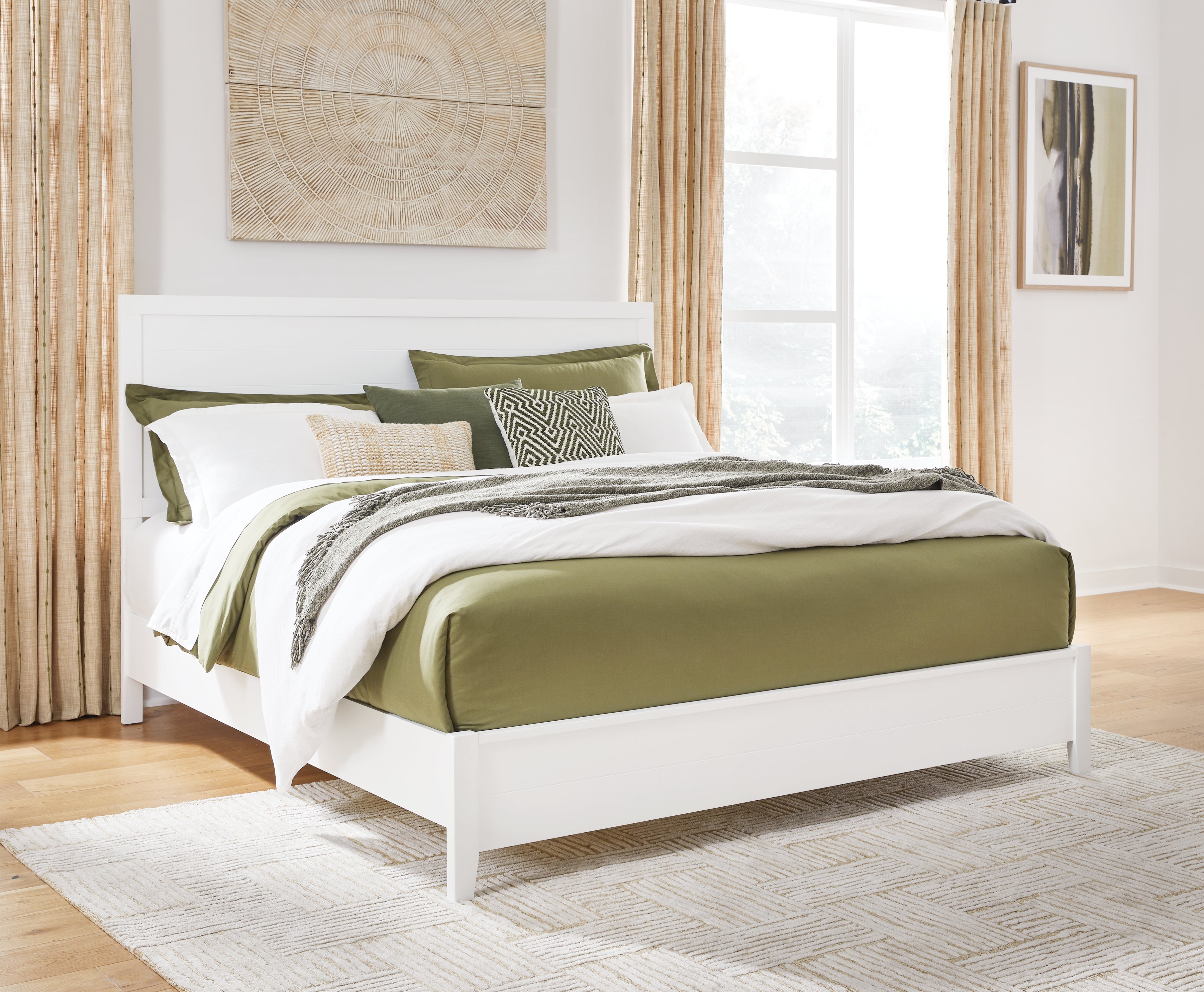 Leasing Furniture - Ashley Furniture - Binterglen Bedroom - King Panel Bed / White - B427B8