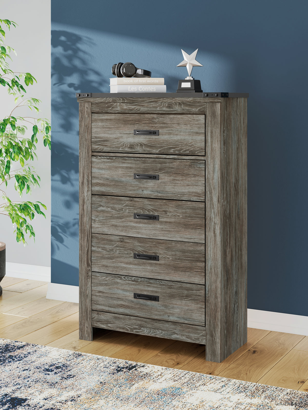 Leasing Furniture - Ashley Furniture - Frandern Bedroom - Two Drawer Night Stand / Gray - B4480-92
