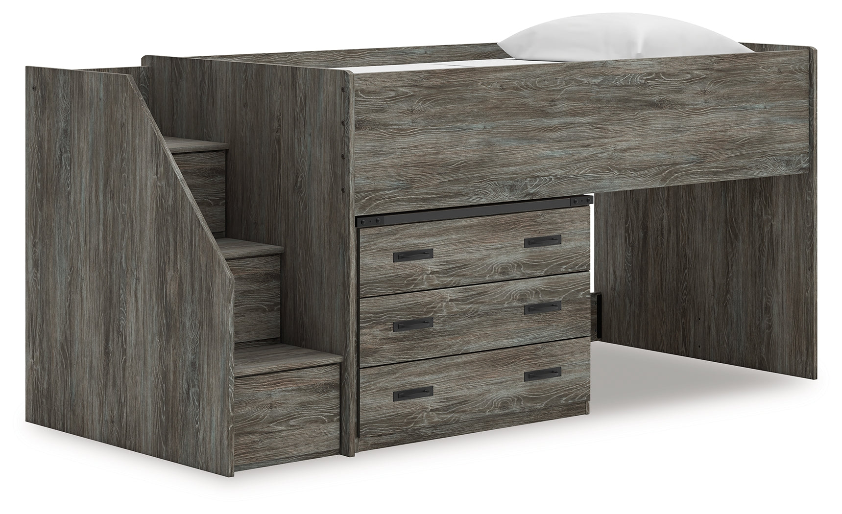 Leasing Furniture - Ashley Furniture - Frandern Bedroom - Twin Loft Bed with Drawer Storage / Gray - B4480B15