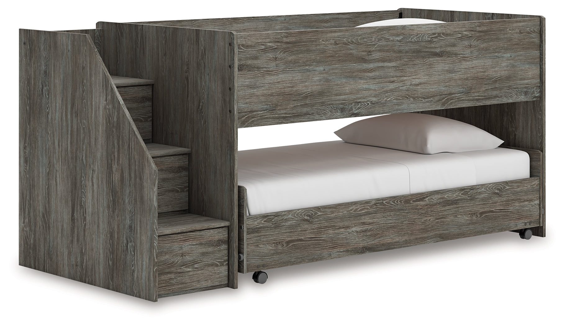 Leasing Furniture - Ashley Furniture - Frandern Bedroom - Twin over Twin Loft Bed / Gray - B4480B13