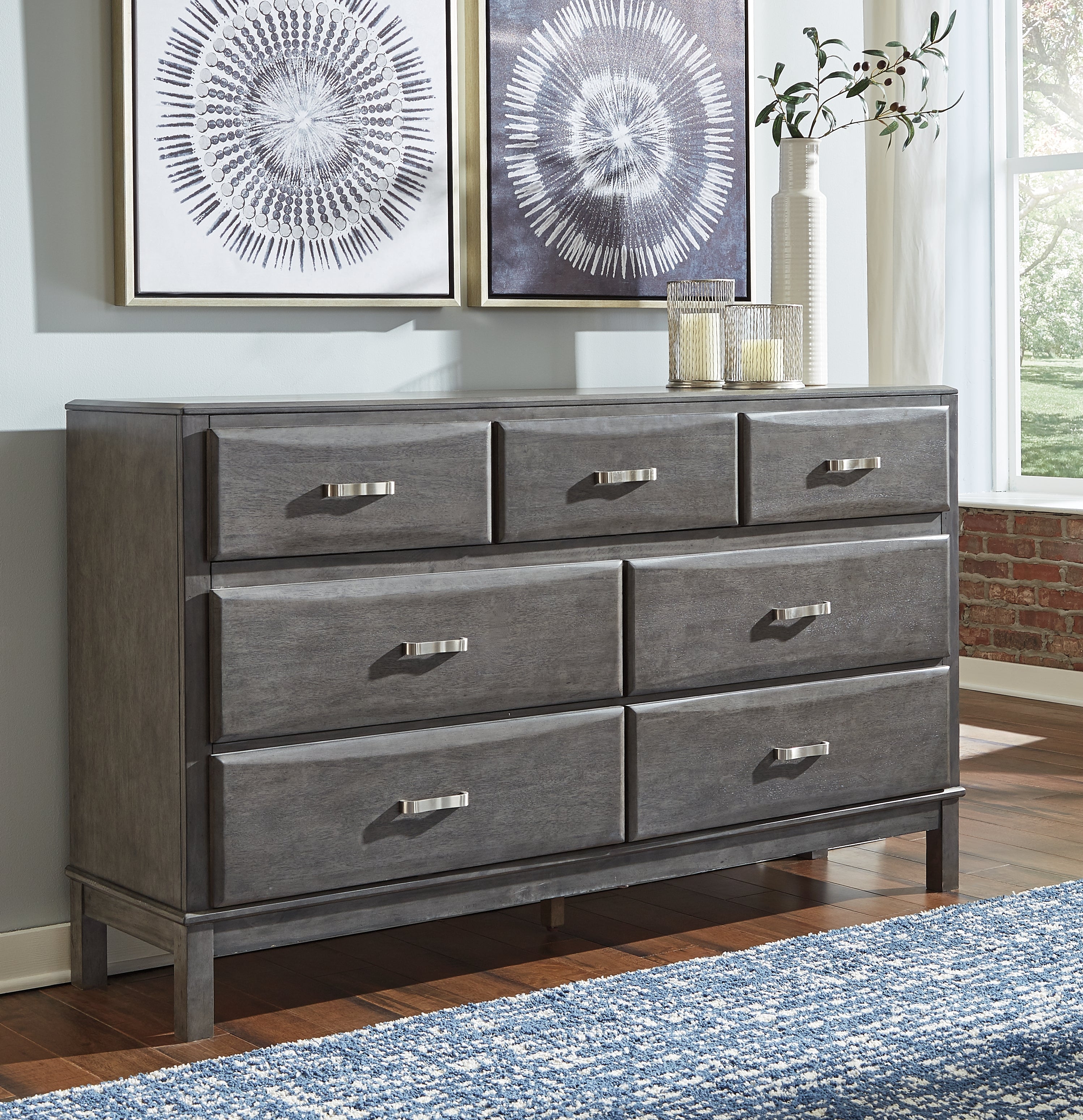 Leasing Furniture - Ashley Furniture - Caitbrook Bedroom - Dresser / Gray - B476-31