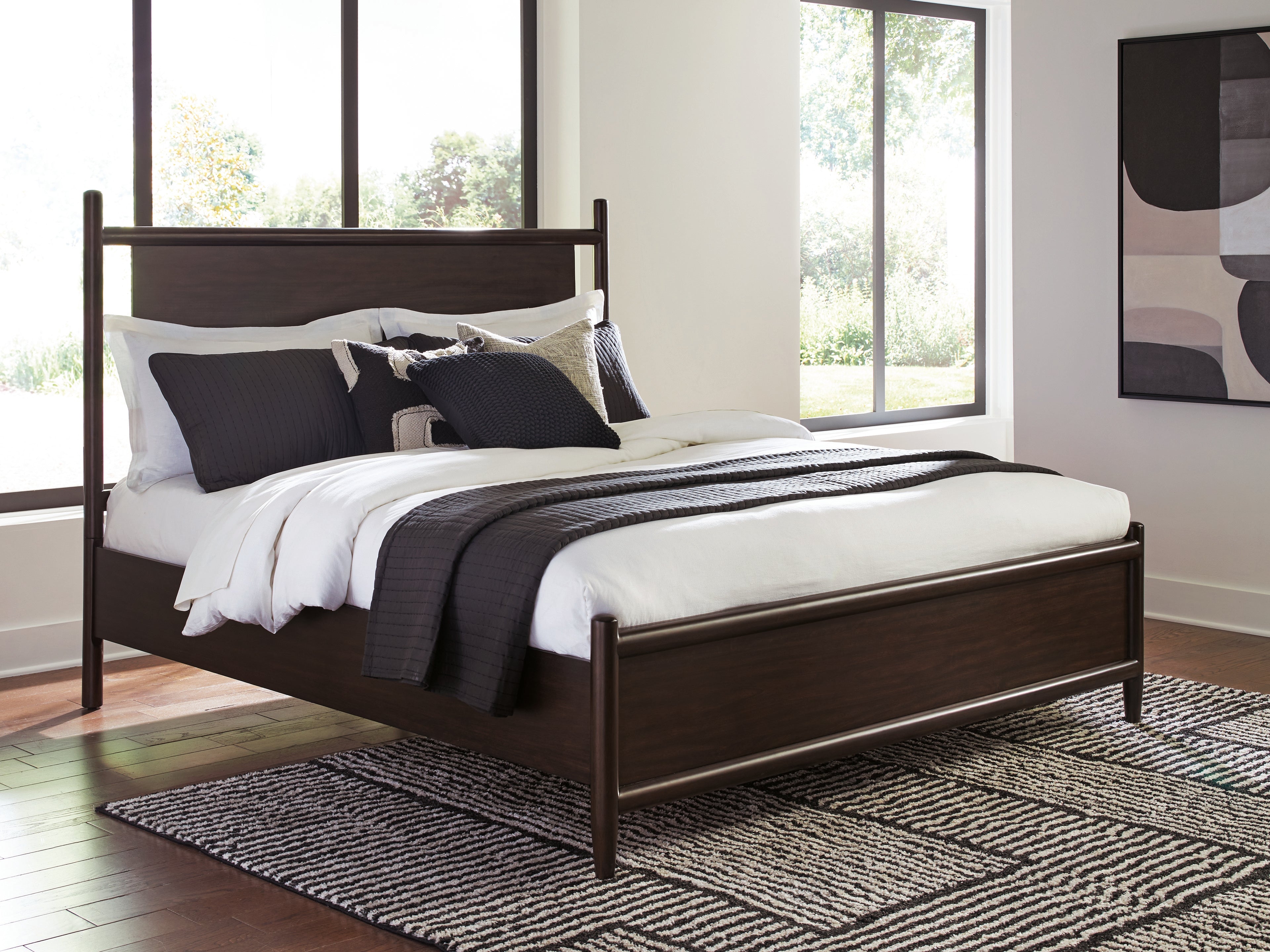 Leasing Furniture - Ashley Furniture - Dantenton Bedroom - Queen Panel Bed / Merlot - B611B2
