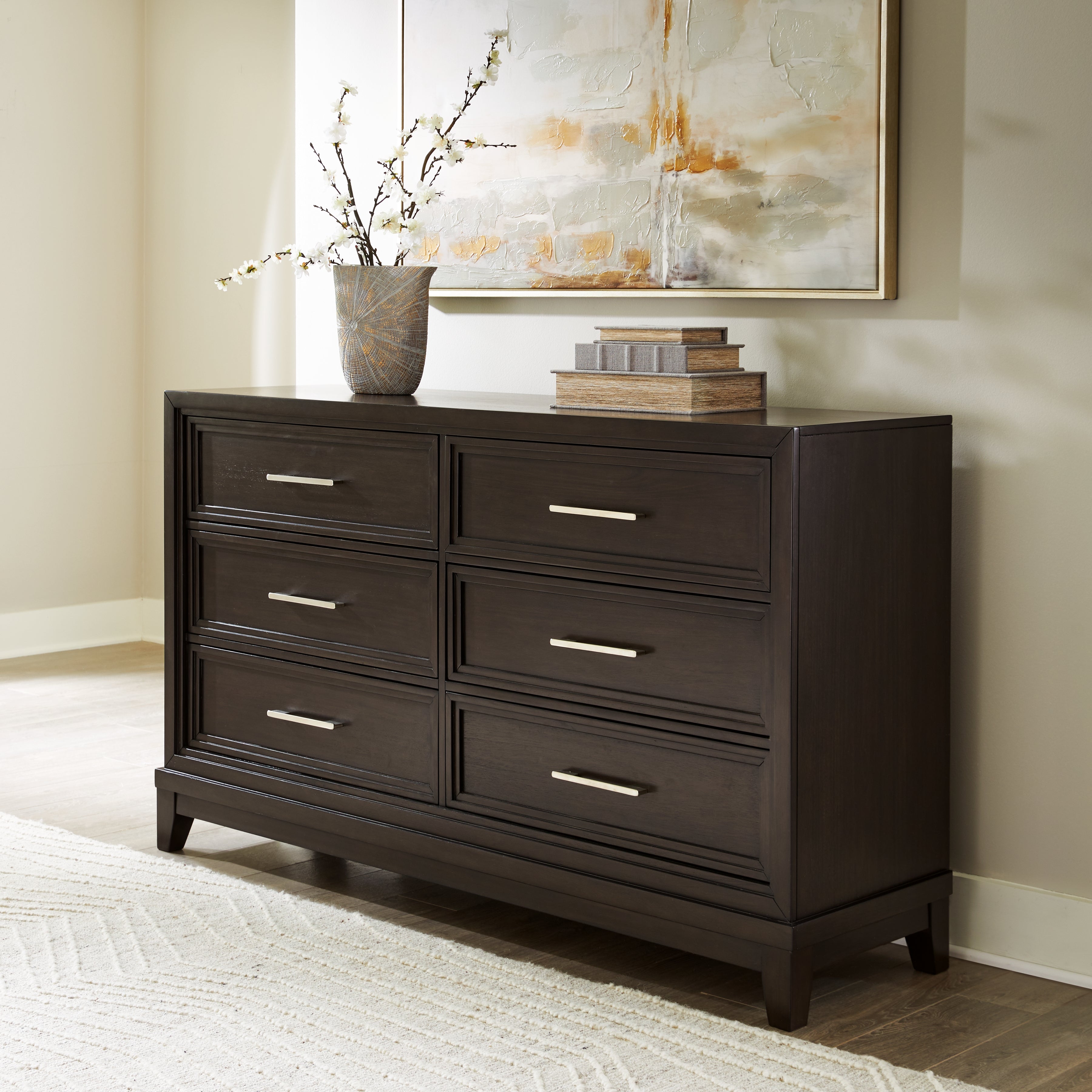 Leasing Furniture - Ashley Furniture - Neymorton Bedroom - Dresser / Dark Grayish Brown - B618-31
