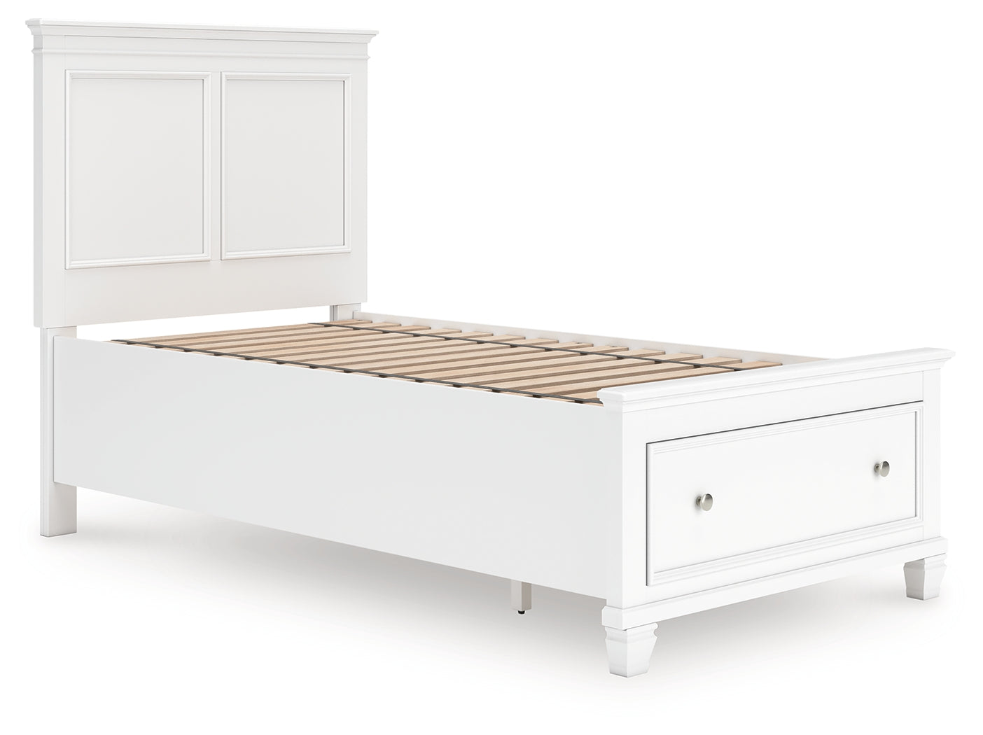 Leasing Furniture - Ashley Furniture - Fortman Bedroom - Twin Panel Storage Bed / White - B680B24