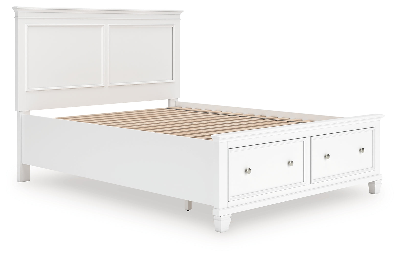 Leasing Furniture - Ashley Furniture - Fortman Bedroom - Queen Panel Storage Bed / White - B680B20