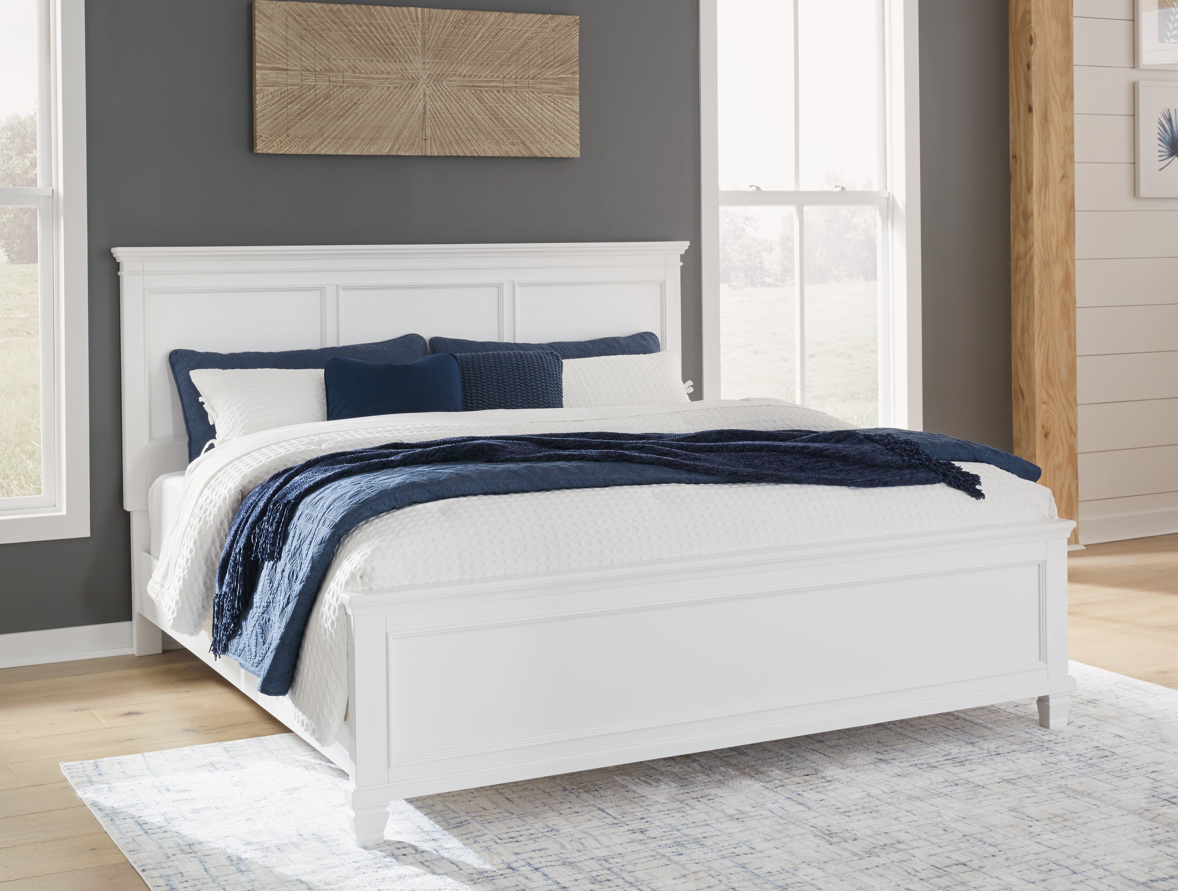 Leasing Furniture - Ashley Furniture - Fortman Bedroom - King Panel Bed / White - B680B4