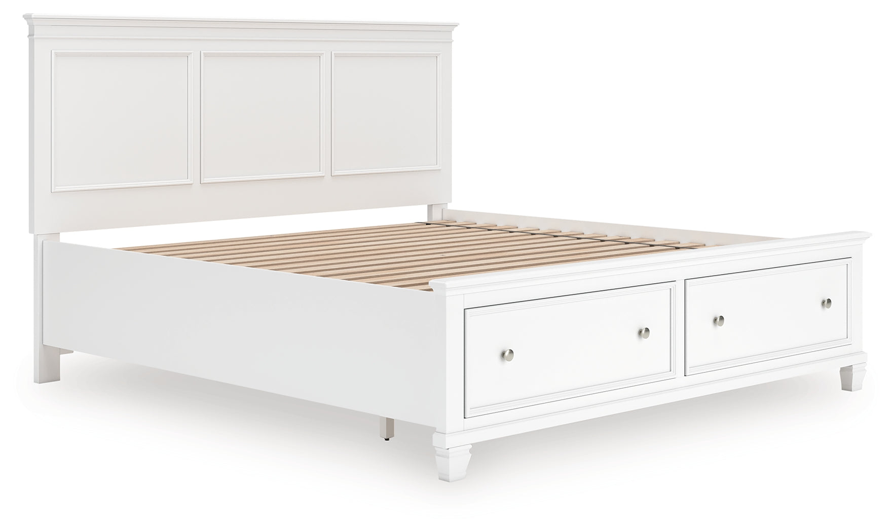 Leasing Furniture - Ashley Furniture - Fortman Bedroom - King Panel Storage Bed / White - B680B22