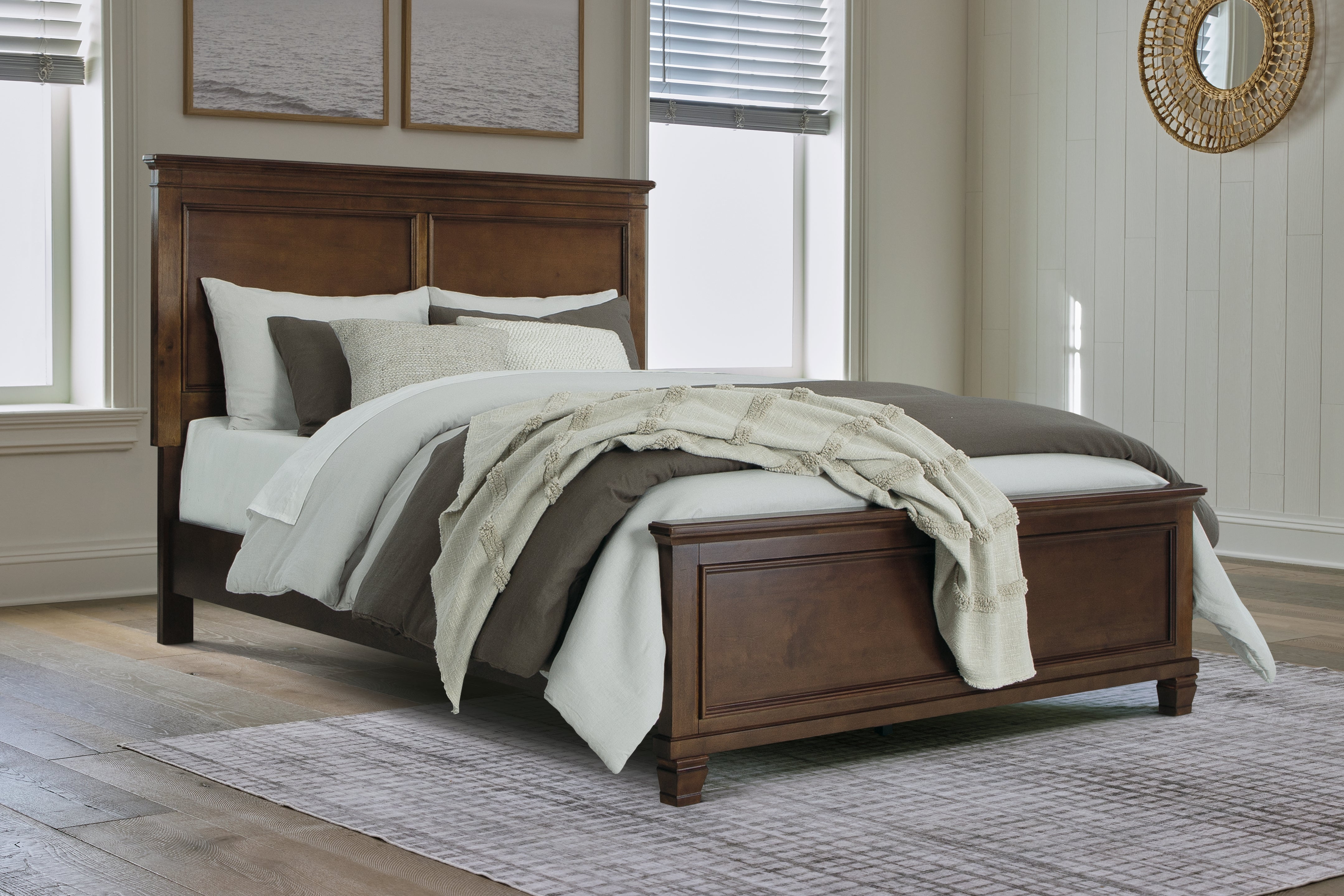 Leasing Furniture - Ashley Furniture - Danabrin Bedroom - Queen Panel Bed / Brown - B685B2