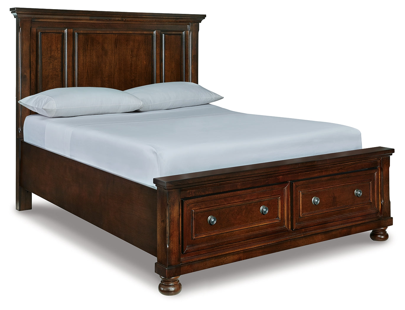 Leasing Furniture - Ashley Furniture - Porter Bedroom - Queen Panel Storage Bed / Rustic Brown - B697B42