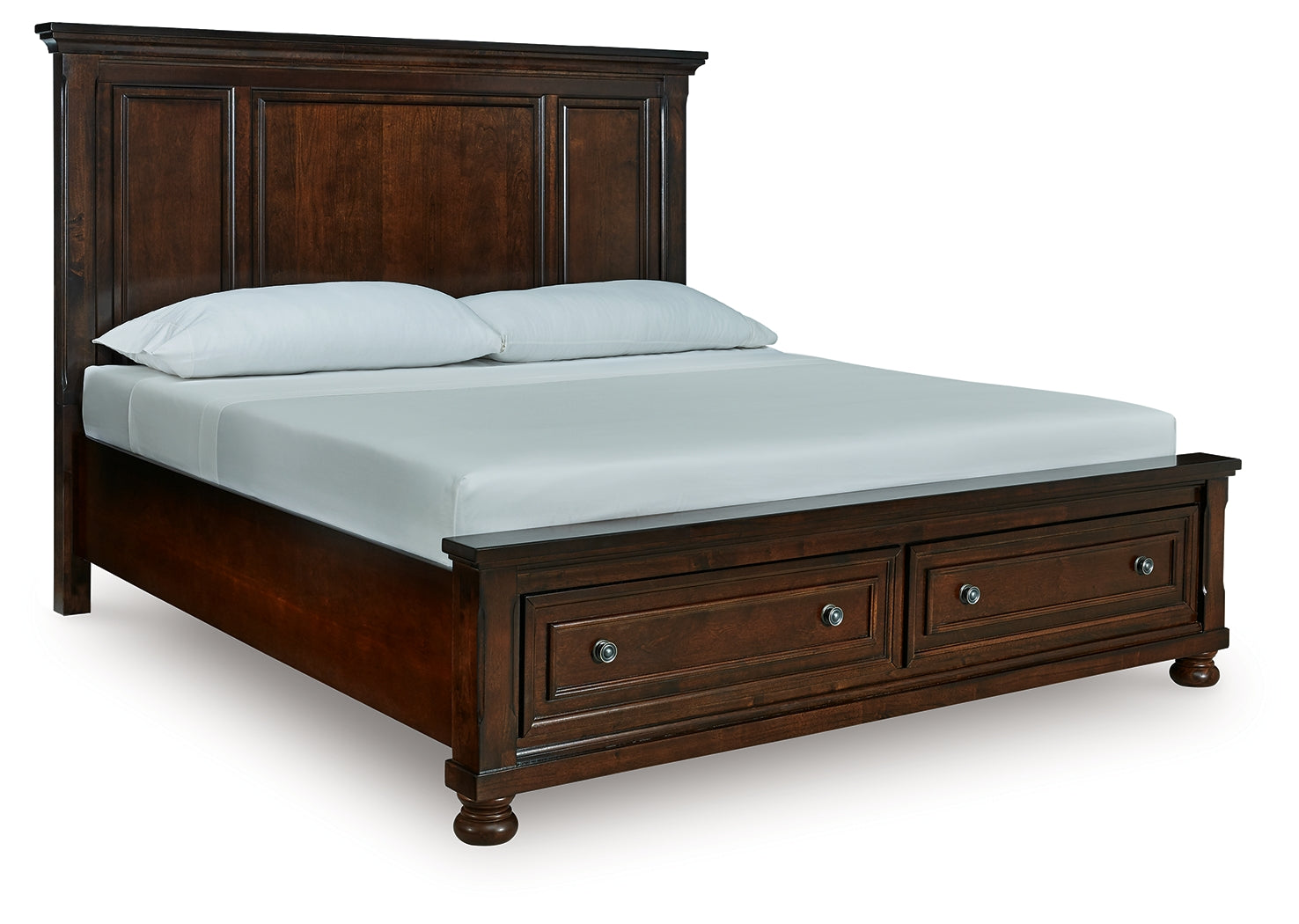Leasing Furniture - Ashley Furniture - Porter Bedroom - King Panel Storage Bed / Rustic Brown - B697B44