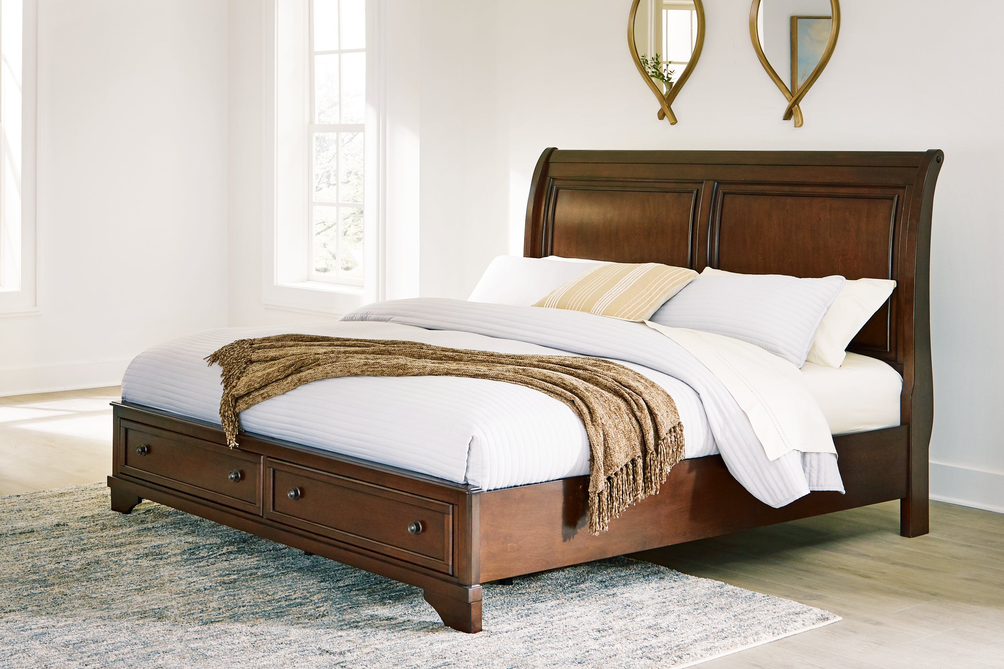 Leasing Furniture - Ashley Furniture - Trellington Bedroom - Queen Sleigh Storage Bed / Brown - B716B1