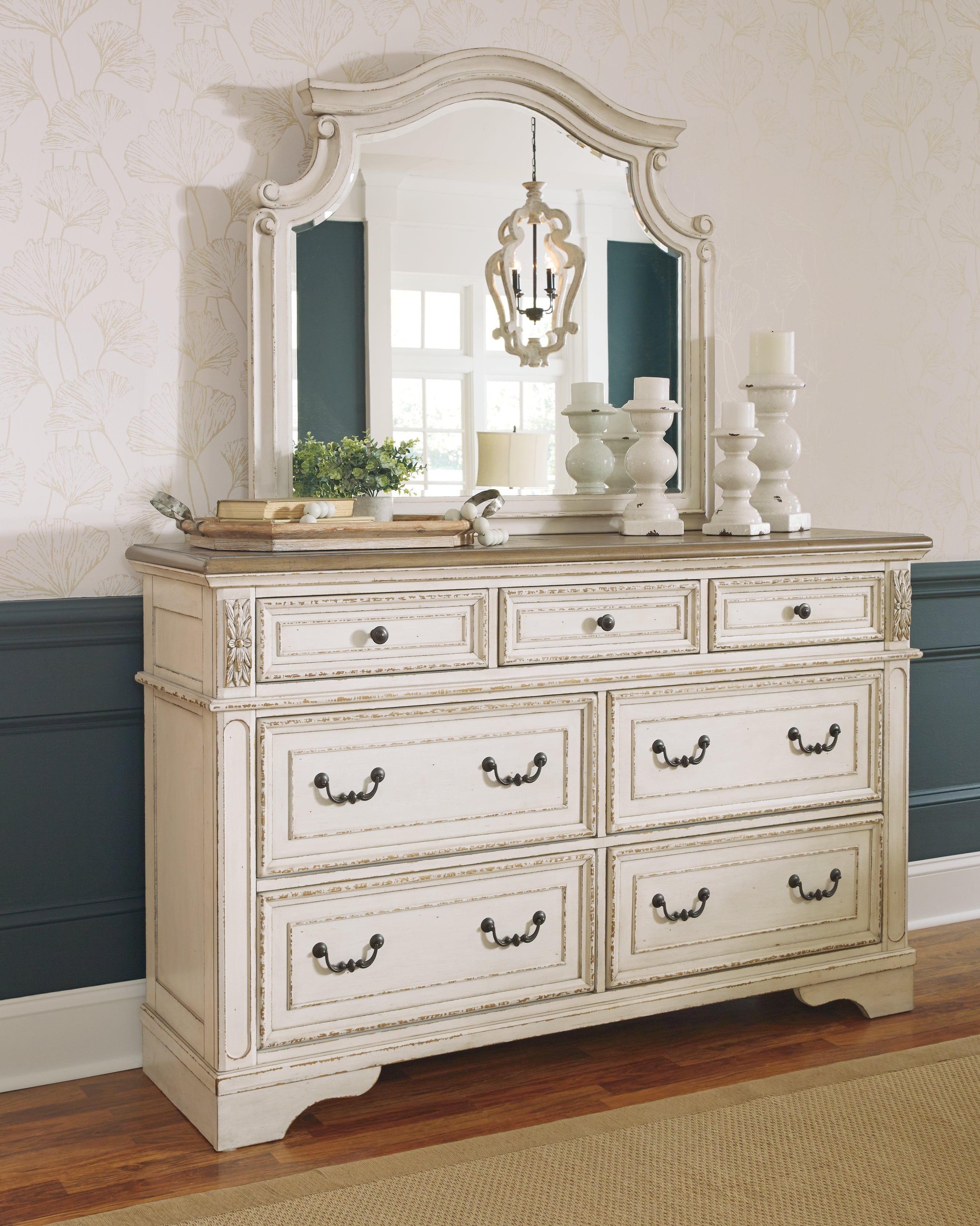 Leasing Furniture - Ashley Furniture - Realyn Bedroom - Dresser and Mirror / Two-tone - B743B1