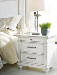 Leasing Furniture - Ashley Furniture - Kanwyn Bedroom - Three Drawer Night Stand / Whitewash - B777-93