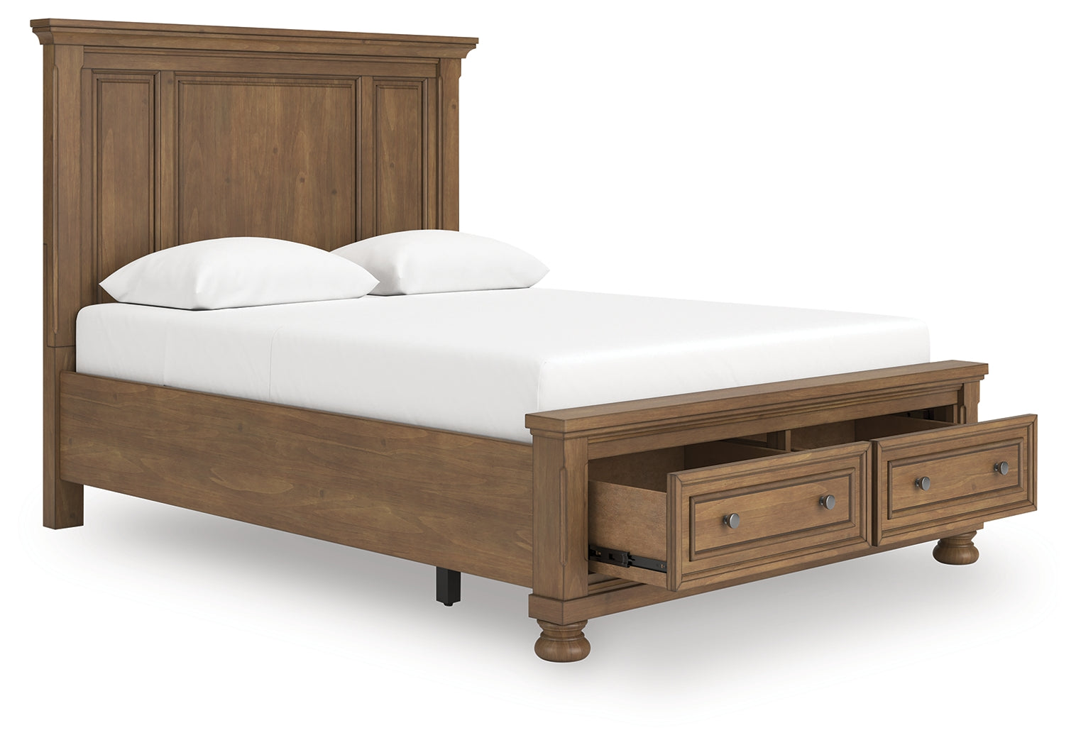 Leasing Furniture - Ashley Furniture - Feddinger Bedroom - Queen Panel Storage Bed / Medium Brown - PCB779B11