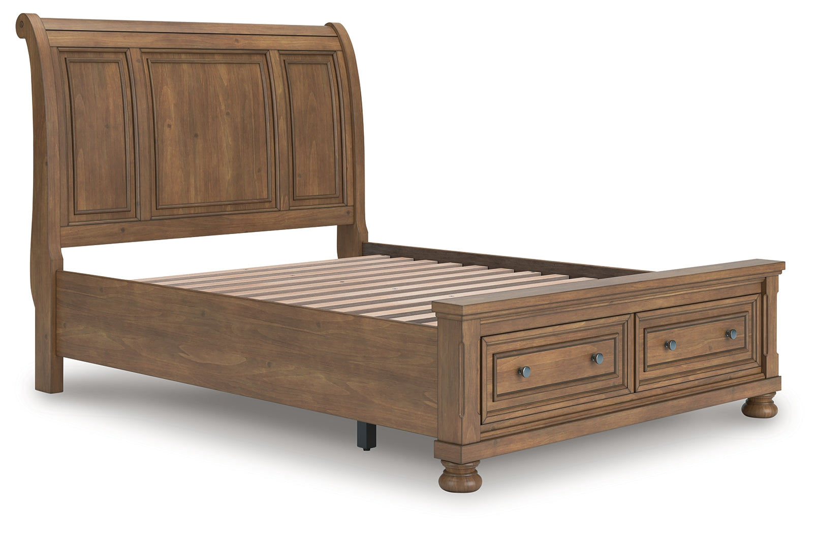 Leasing Furniture - Ashley Furniture - Feddinger Bedroom - Queen Storage Sleigh Bed / Medium Brown - PCB779B4