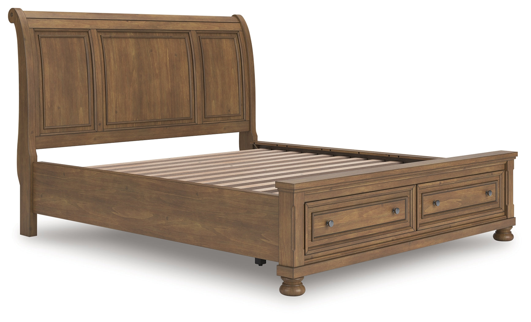 Leasing Furniture - Ashley Furniture - Feddinger Bedroom - California King Storage Sleigh Bed / Medium Brown - PCB779B9