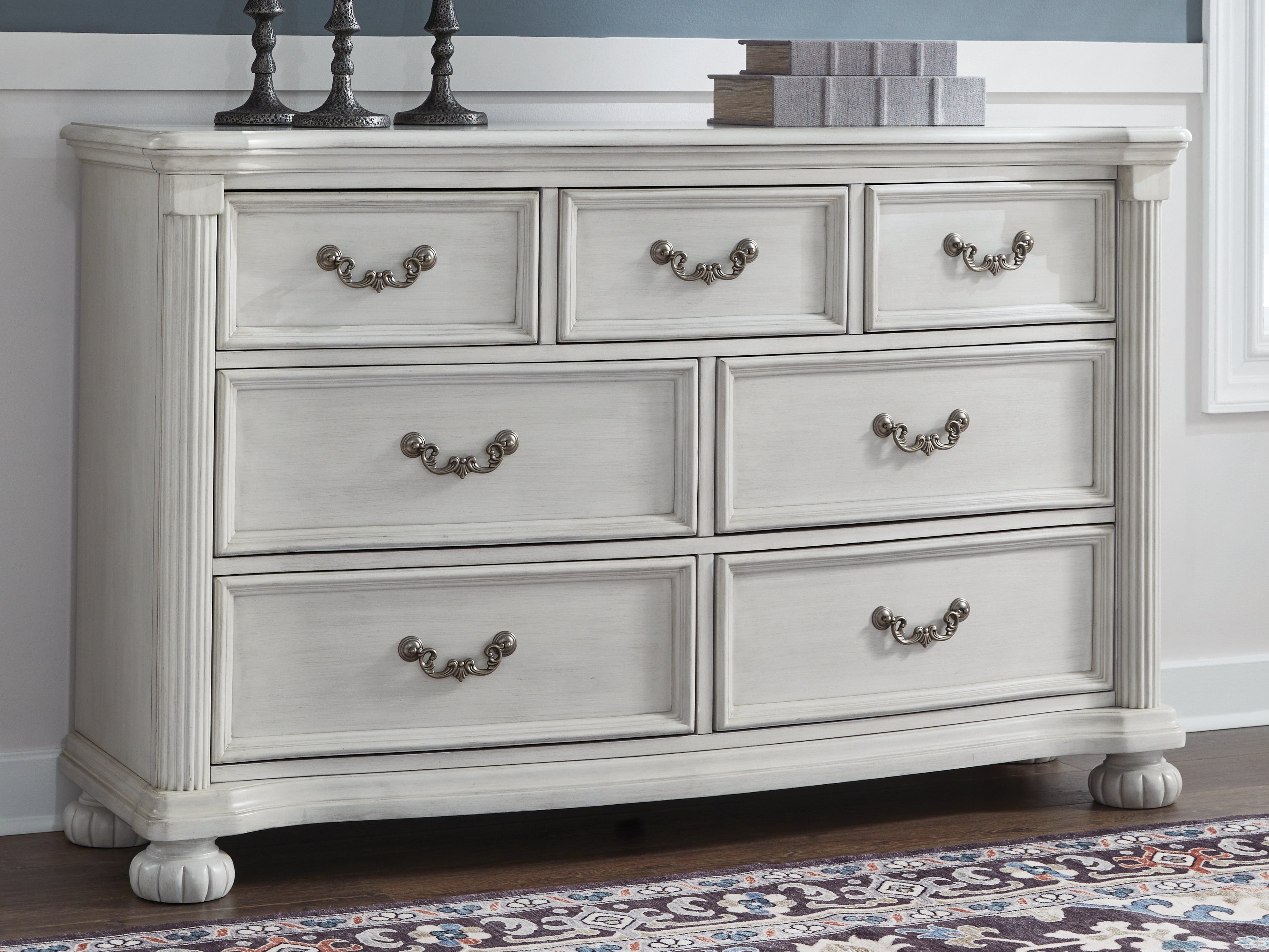 Leasing Furniture - Ashley Furniture - Montelaine Bedroom - Dresser / Antique White - B795-31