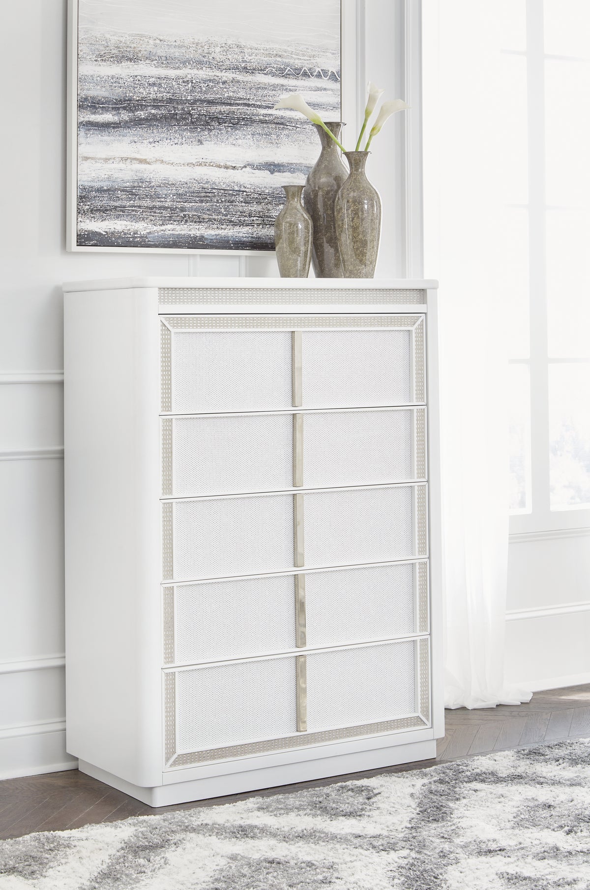 Leasing Furniture - Ashley Furniture - Chalanna Bedroom - Dresser / White - B822-31