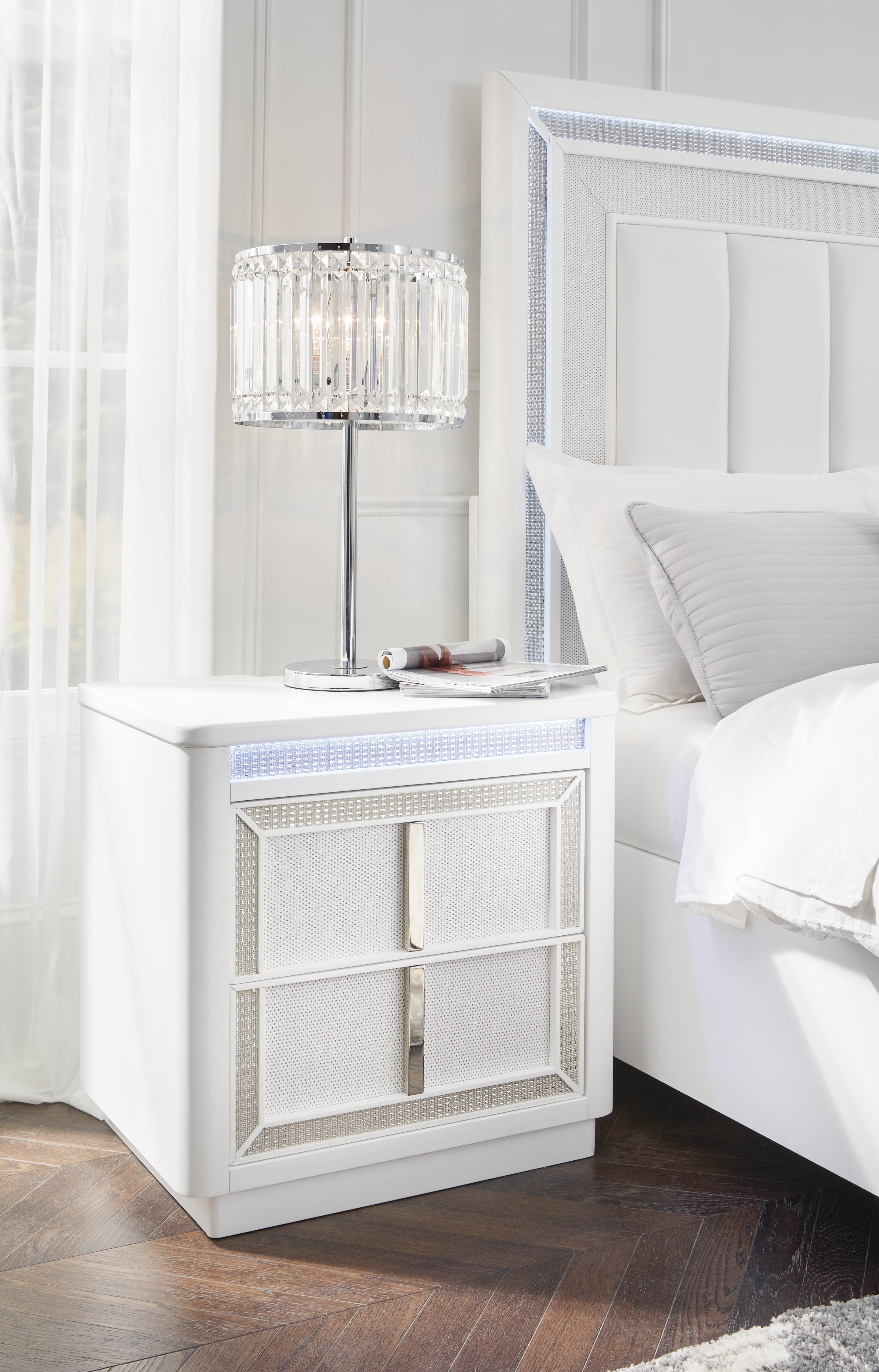 Leasing Furniture - Ashley Furniture - Chalanna Bedroom - Two Drawer Night Stand / White - B822-92