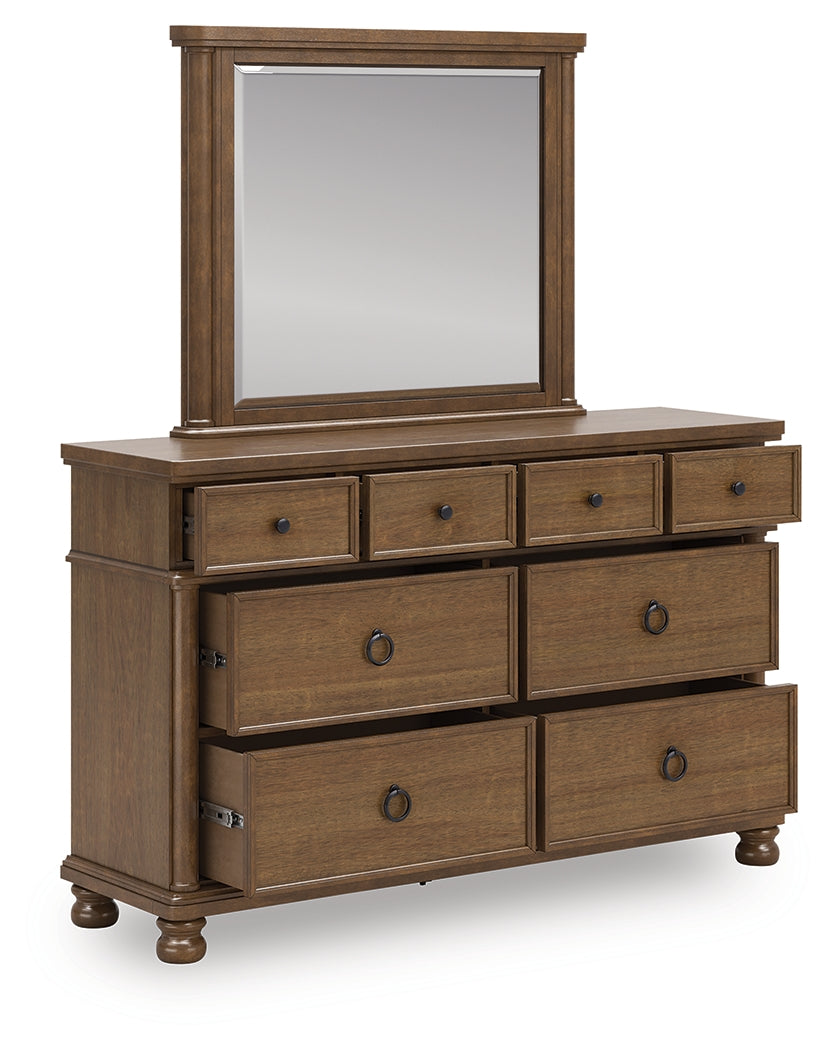 Leasing Furniture - Ashley Furniture - Rowlenstown Bedroom - Dresser and Mirror / Brown - PCB824B1
