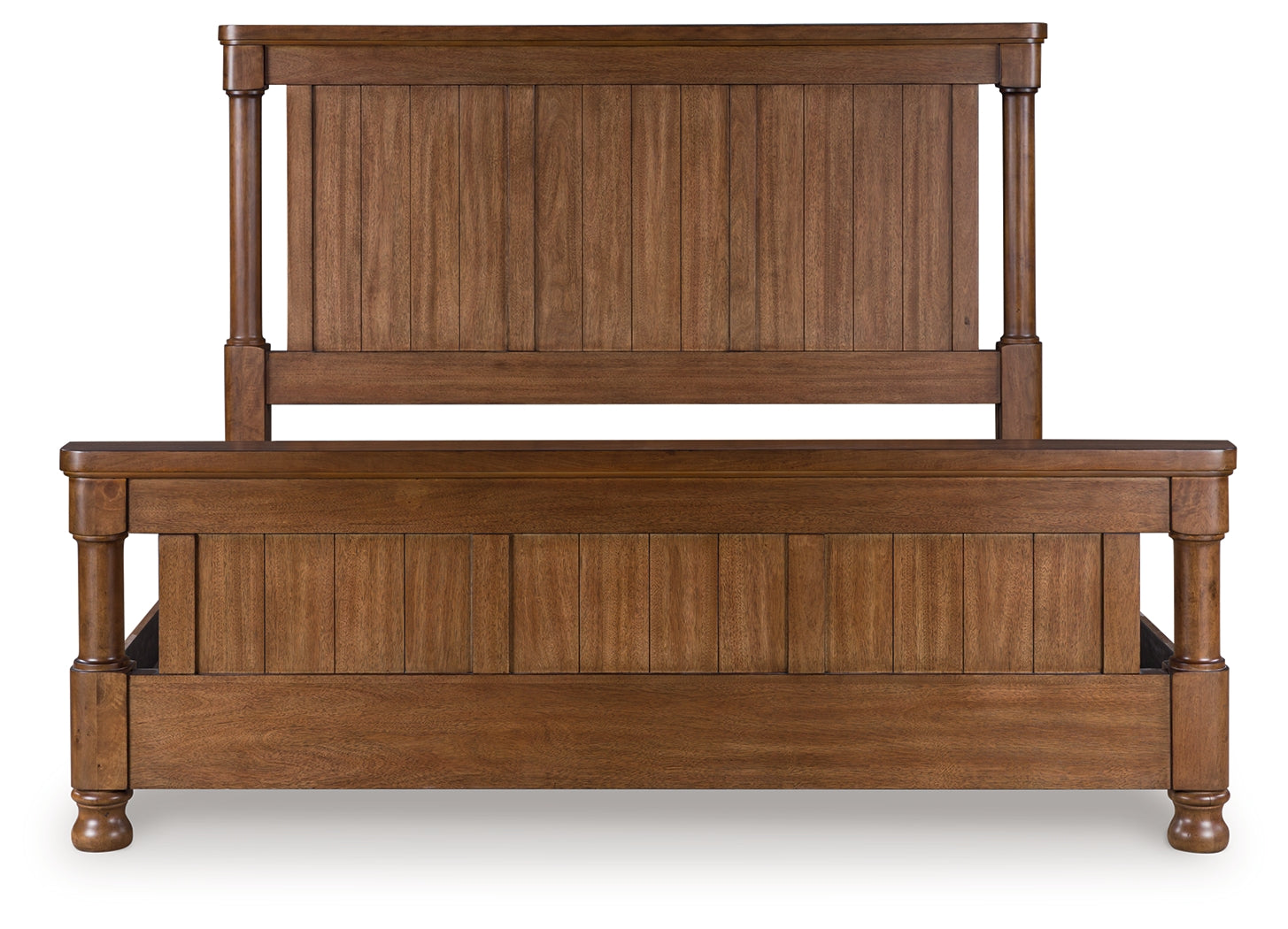 Leasing Furniture - Ashley Furniture - Rowlenstown Bedroom - King Poster Bed / Brown - PCB824B4