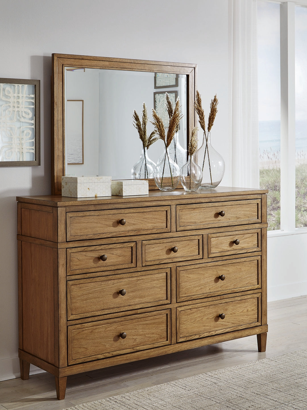 Leasing Furniture - Ashley Furniture - Sharlance Bedroom - Dresser and Mirror / Brown - B895B1