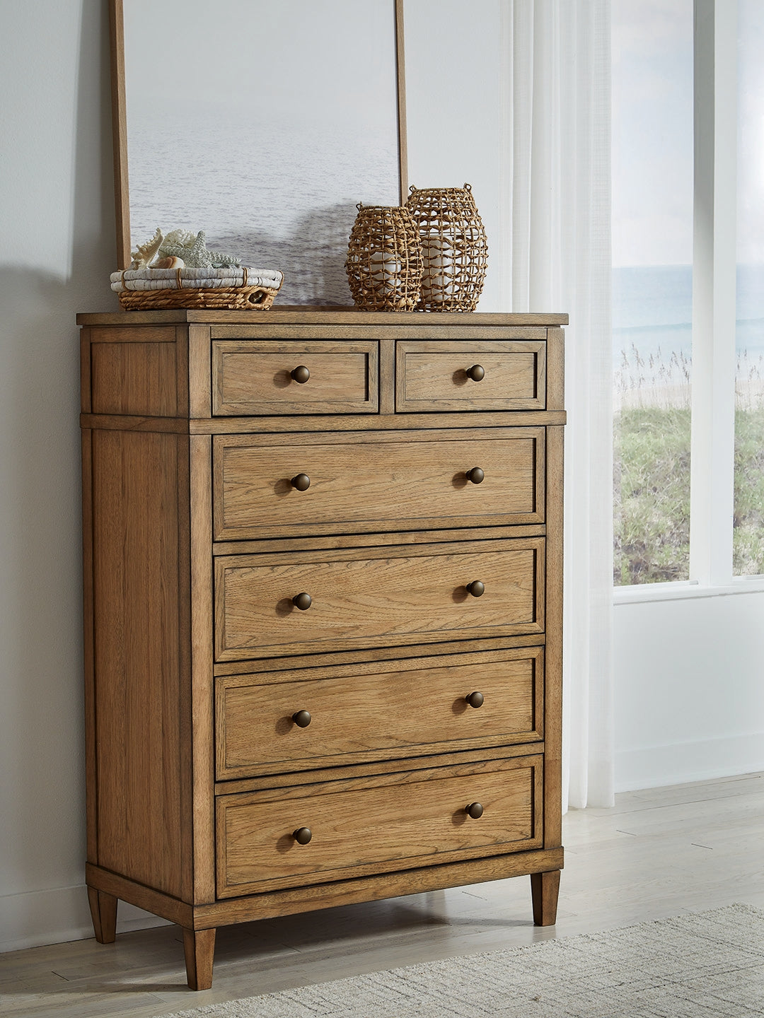 Leasing Furniture - Ashley Furniture - Sharlance Bedroom - Six Drawer Chest / Brown - B895-46