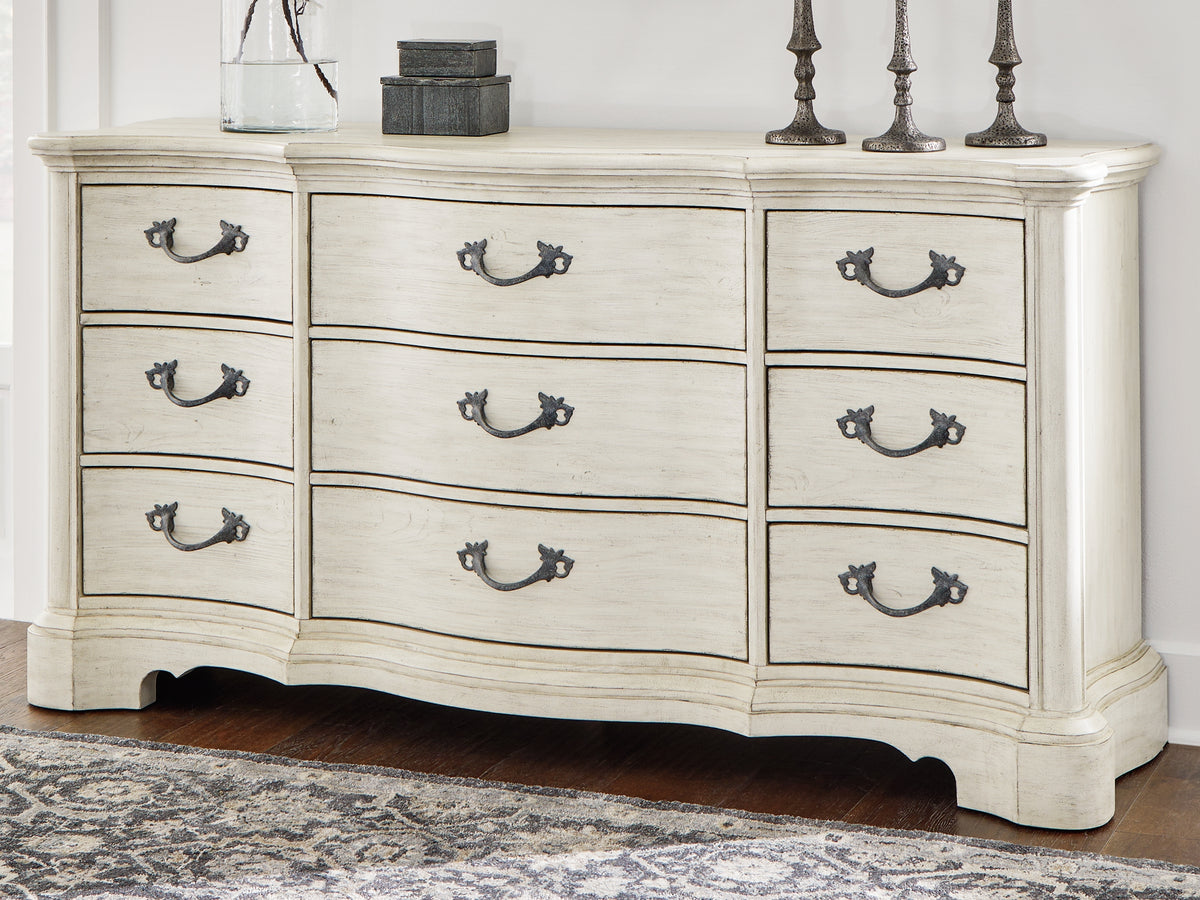 Leasing Furniture - Ashley Furniture - Arlendyne Bedroom - California King Upholstered Bed / Antique White - B980B5