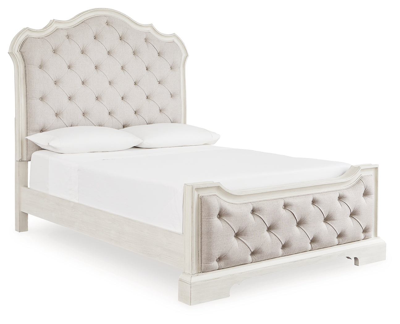Leasing Furniture - Ashley Furniture - Arlendyne Bedroom - Queen Upholstered Bed / Antique White - B980B2