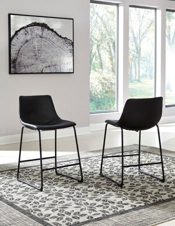 Leasing Furniture - Ashley Furniture - Centiar Dining Room - Counter Height Bar Stool (Set of 2) / Black - D372-624X2