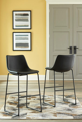 Leasing Furniture - Ashley Furniture - Centiar Dining Room - Pub Height Bar Stool (Set of 2) / Black - D372-630X2
