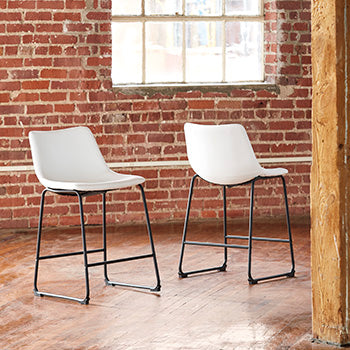 Leasing Furniture - Ashley Furniture - Centiar Dining Room - Counter Height Bar Stool (Set of 2) / White - D372-724X2