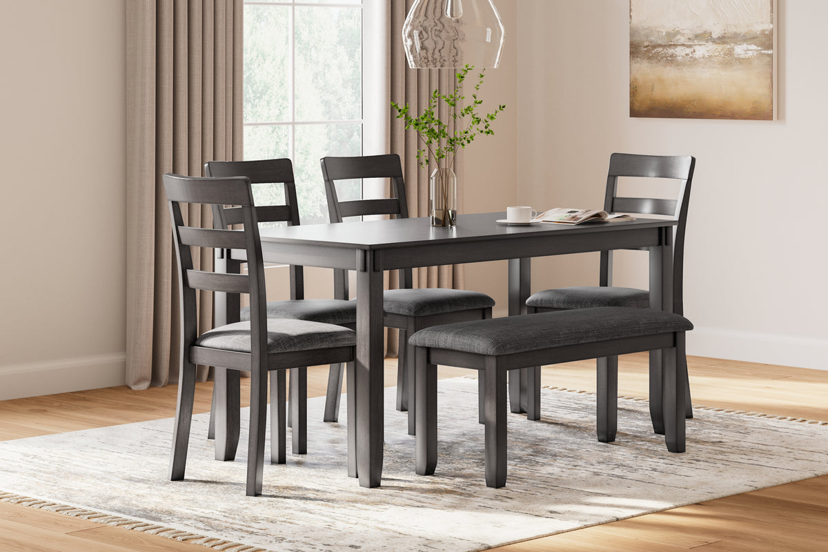 Leasing Furniture - Ashley Furniture - Bridson Dining Room - Square Counter TBL Set (5/CN) / Gray - D383-223