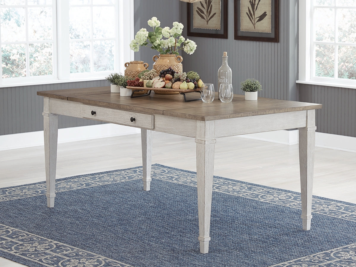 Leasing Furniture - Ashley Furniture - Skempton Dining Room - RECT DRM Table w/Storage / White/Light Brown - D394-25