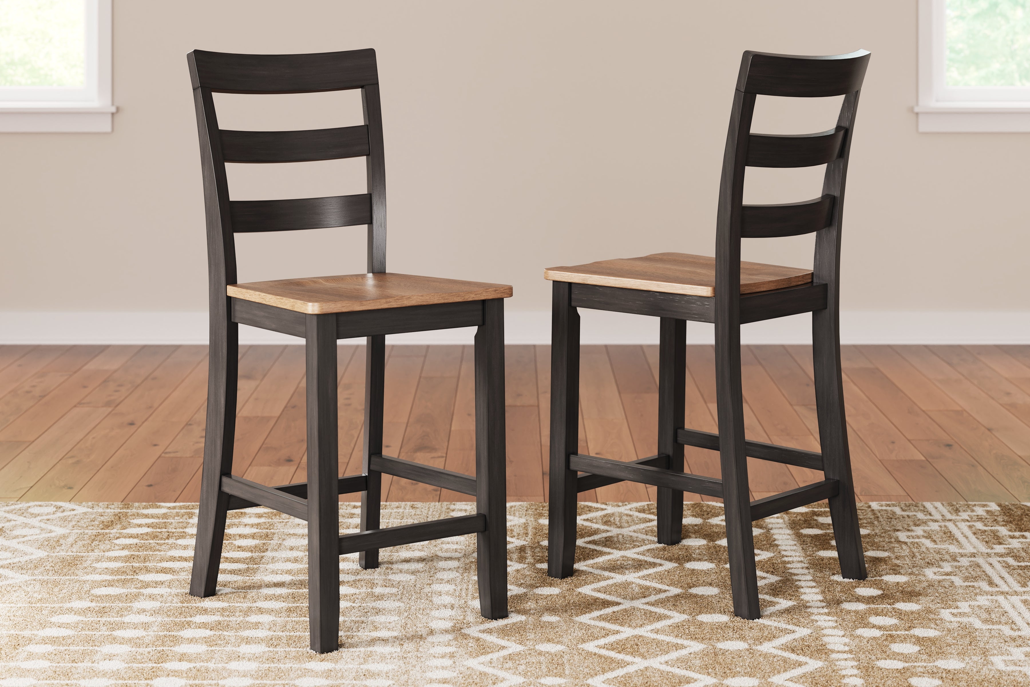 Leasing Furniture - Ashley Furniture - Gesthaven Dining Room - Counter Height Barstool (Set of 2) / Natural/Brown - D396-124X2