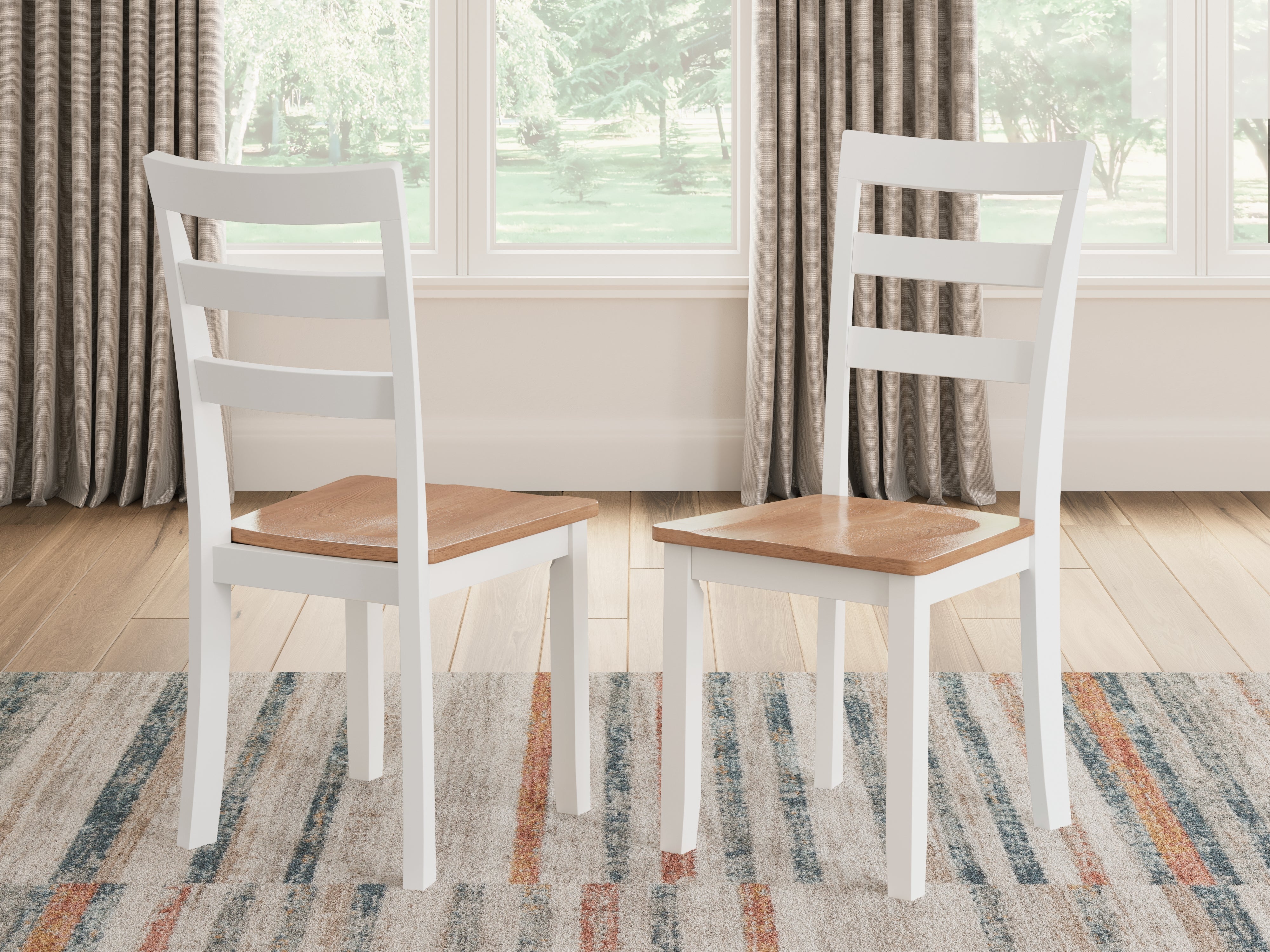 Leasing Furniture - Ashley Furniture - Gesthaven Dining Room - Dining Chair (Set of 2) / Natural/White - D398-01X2