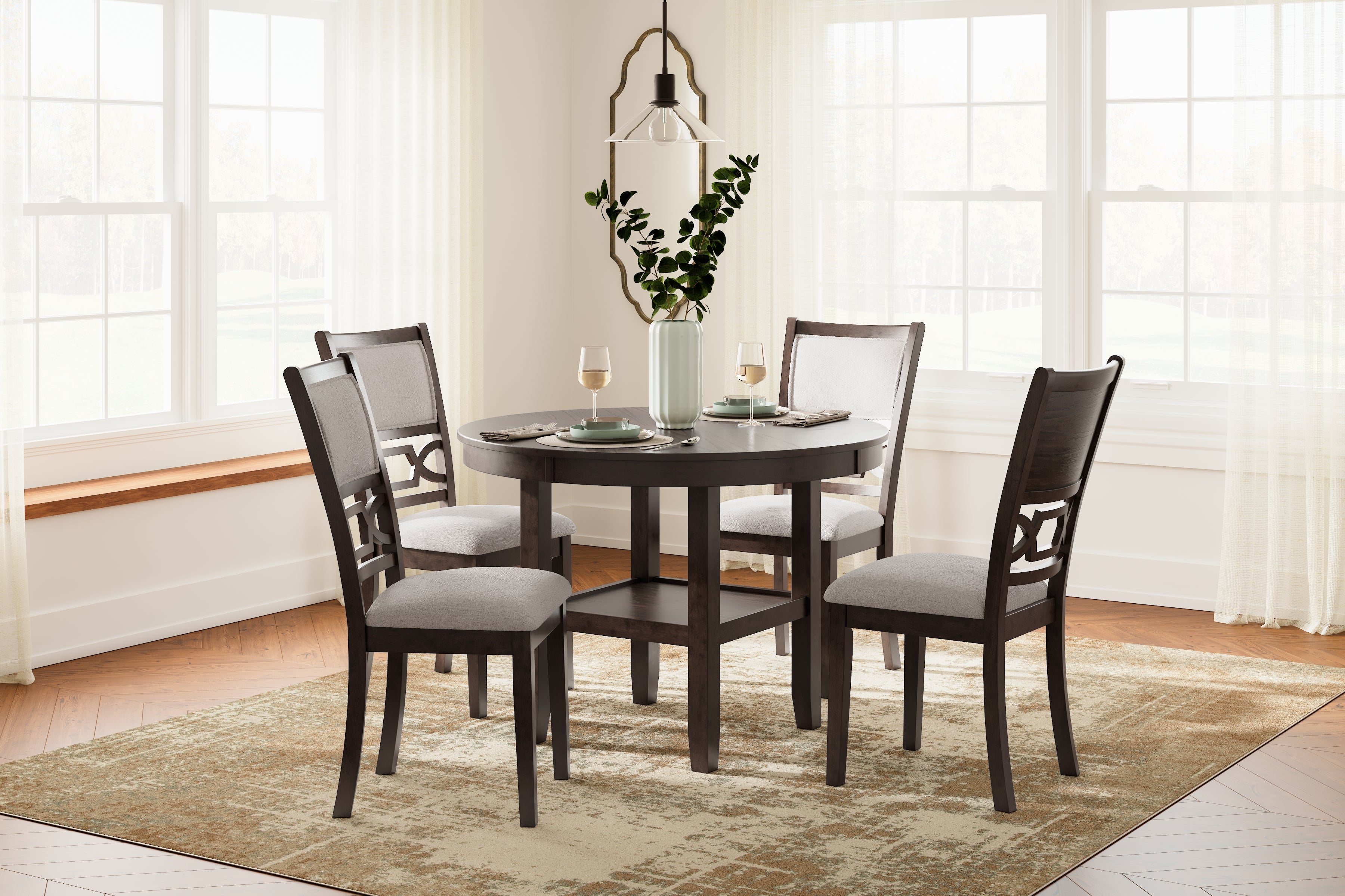 Leasing Furniture - Ashley Furniture - Langwest Dining Room - Dining Room Table Set (5/CN) / Brown - D422-225