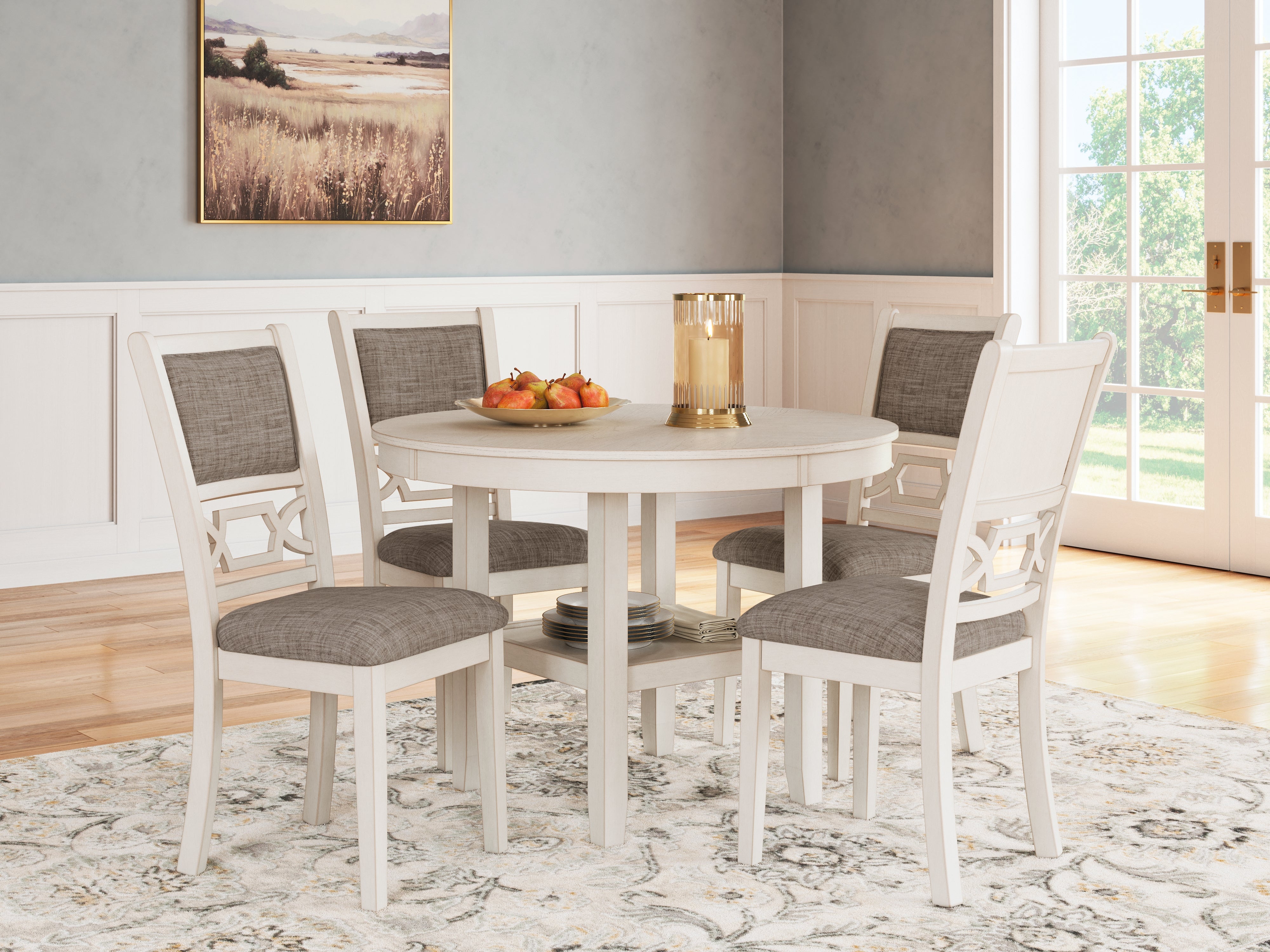 Leasing Furniture - Ashley Furniture - Erinberg Dining Room - Dining Room Table Set (5/CN) / Antique White - D423-225