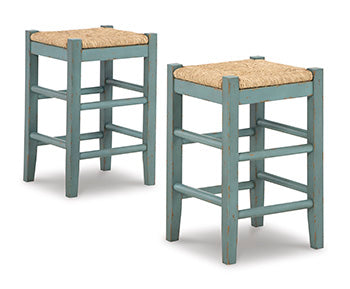 Leasing Furniture - Ashley Furniture - Mirimyn Dining Room - Counter Height Bar Stool (Set of 2) / Teal - D508-324X2