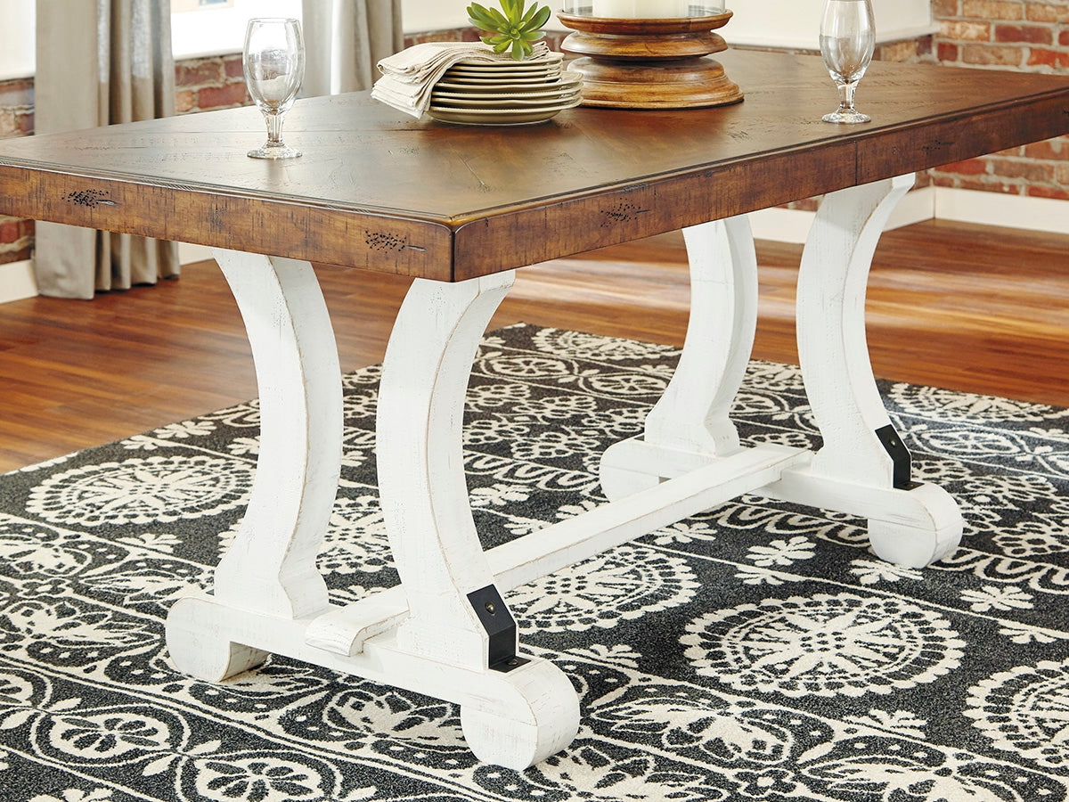 Leasing Furniture - Ashley Furniture - Valebeck Dining Room - Rectangular Dining Room Table / White/Brown - D546-35